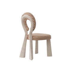 Lot de 4 chaises de salle à manger « Mary » aux pieds rembourrés Dedar, fabriquées à la main au Portugal par Ottiu