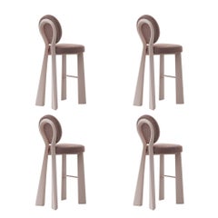 4er-Set „Mary II“-Barstühle aus Holz oder lackiert, Dedar, hergestellt in Portugal von Ottiu