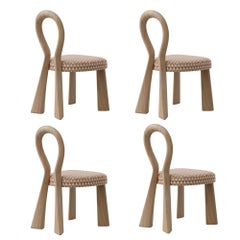 Juego de 4 sillas de comedor «Mary III» de madera lacada de Dedar, fabricadas en Portugal por Ottiu