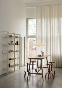 Set of 4 Massif Counter Stools-AV39, 2 Dark Stained Oak & 2 Ember for &T