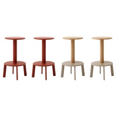 Set of 4 Massif Counter Stools-AV39, 2 Oak/Grey Beige & 2 Ember for &T