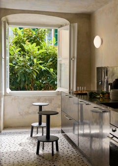 Set of 4 Massif Counter Stools, AV39, Dark Stained Oak & Warm Black for &T