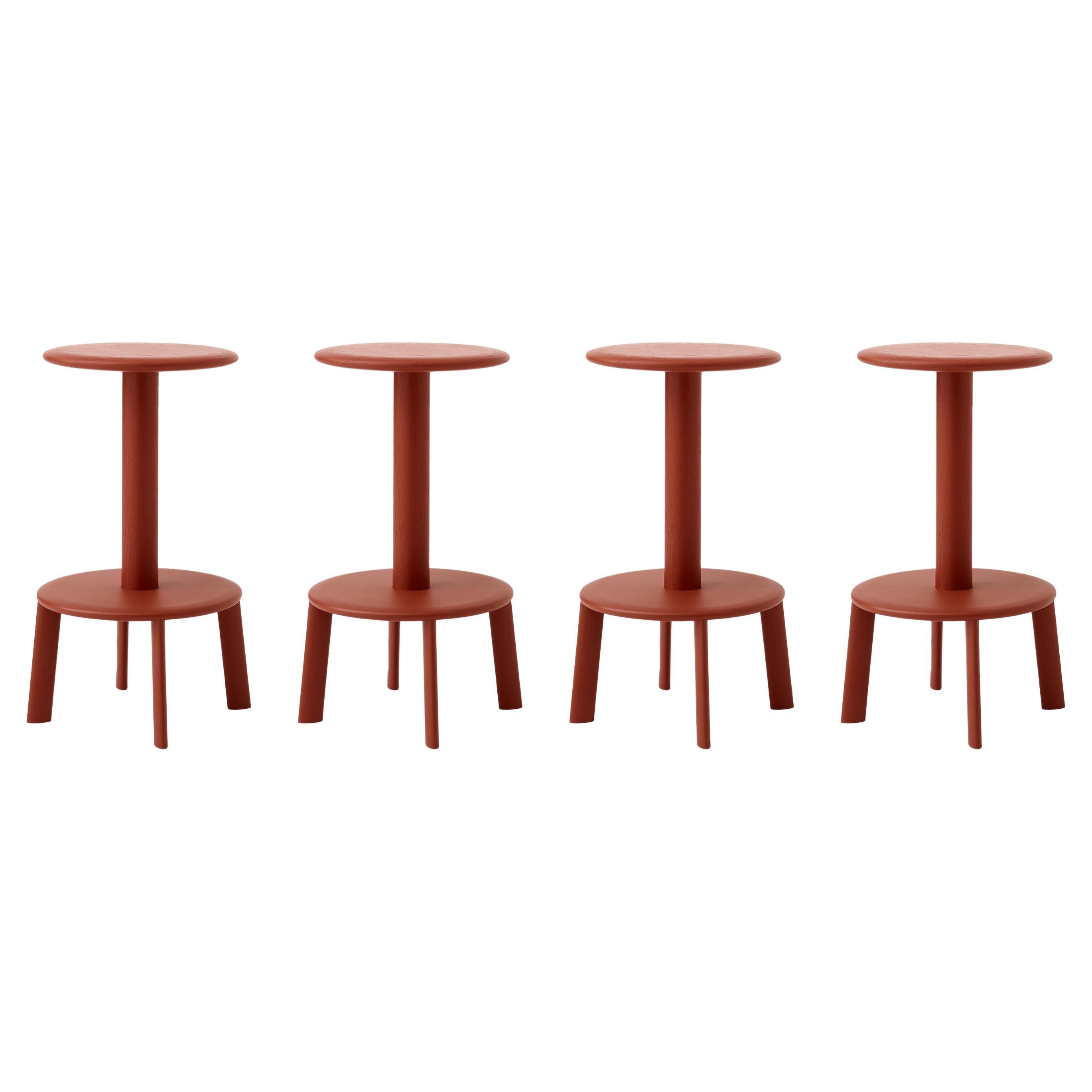 Set of 4 Massif Counter Stools, AV39-Ember Color-Anderssen & Voll for &Tradition