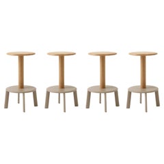 Ensemble de 4 tabourets de comptoir Massif-AV39, Oak Oak & Grey Beige par Anderssen & Voll pour AT&T