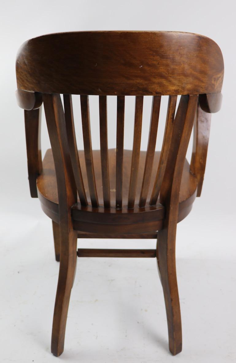 Set of 4 Matching Bank of England, Yale Library Chairs Attributed to Gunlocke 1