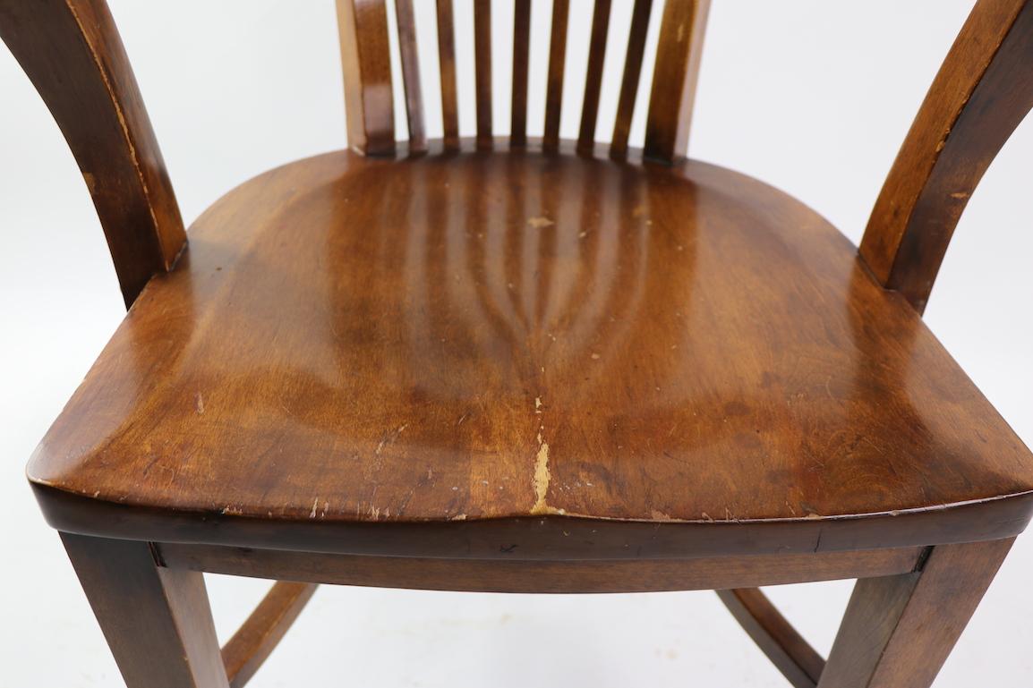 American Set of 4 Matching Bank of England, Yale Library Chairs Attributed to Gunlocke