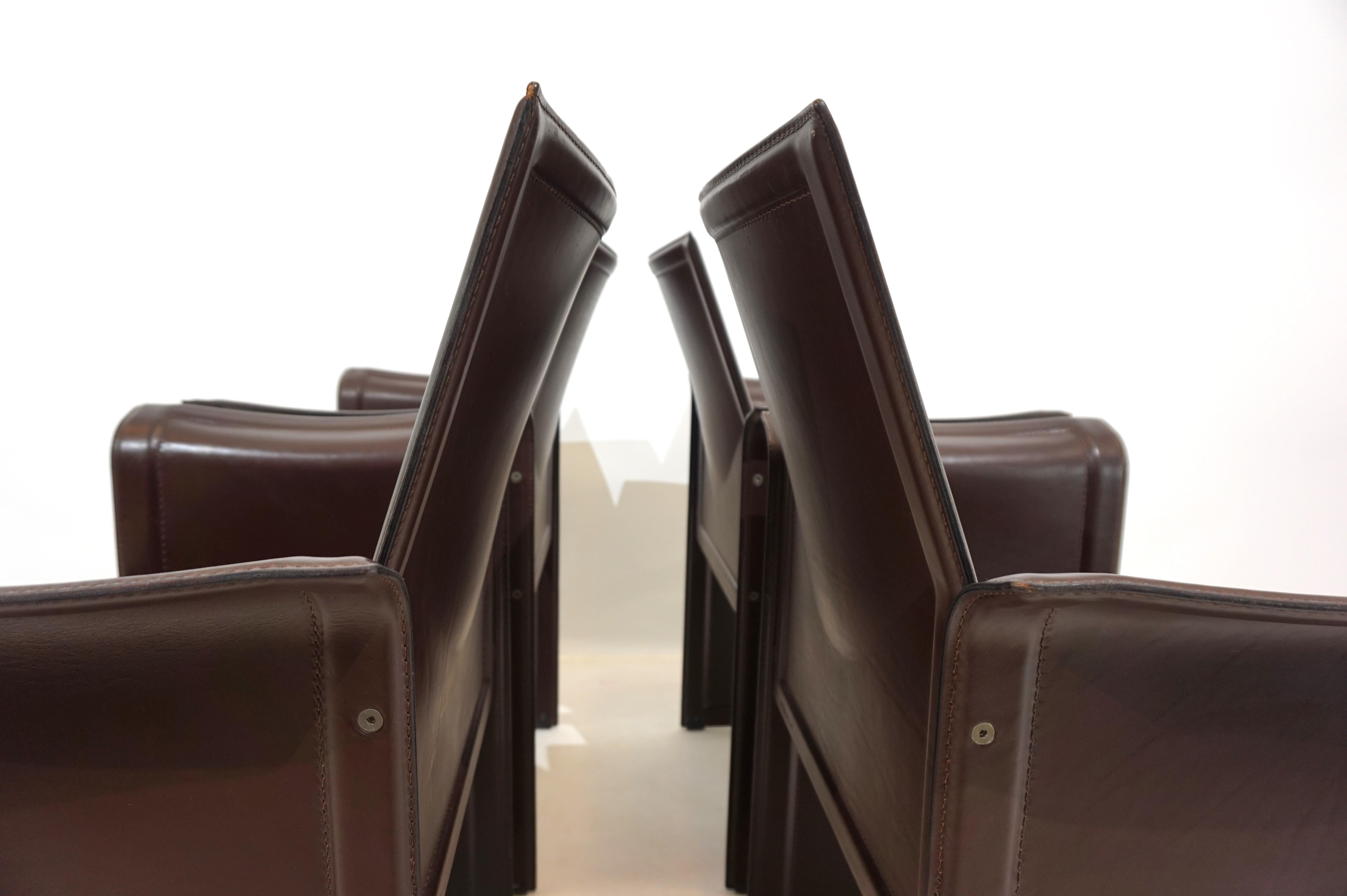 Ensemble de 4 chaises de salle à manger/conférence Korium de Matteo Grassi par Tito Agnoli en vente 3