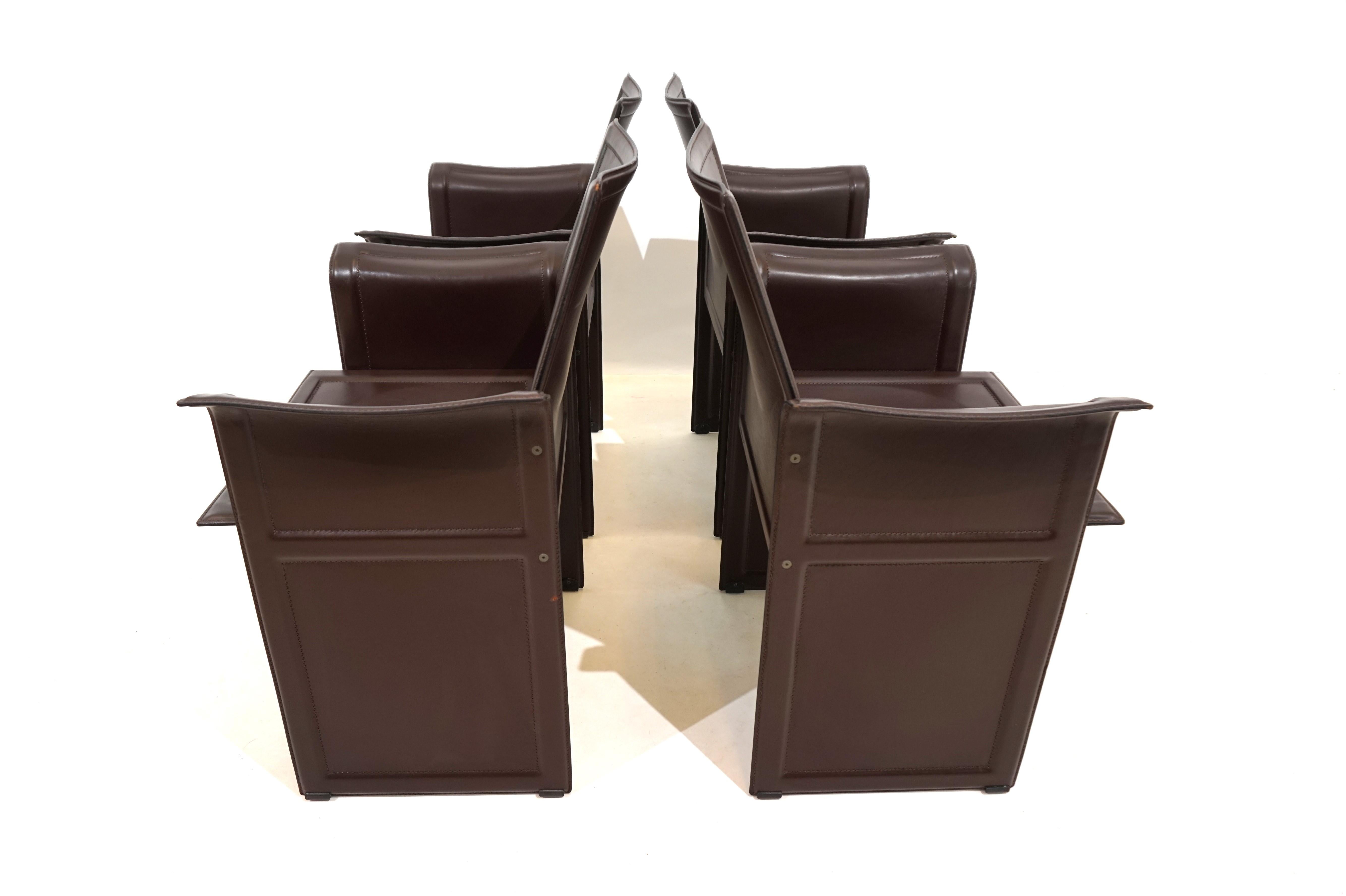 Ensemble de 4 chaises de salle à manger/conférence Korium de Matteo Grassi par Tito Agnoli en vente 2