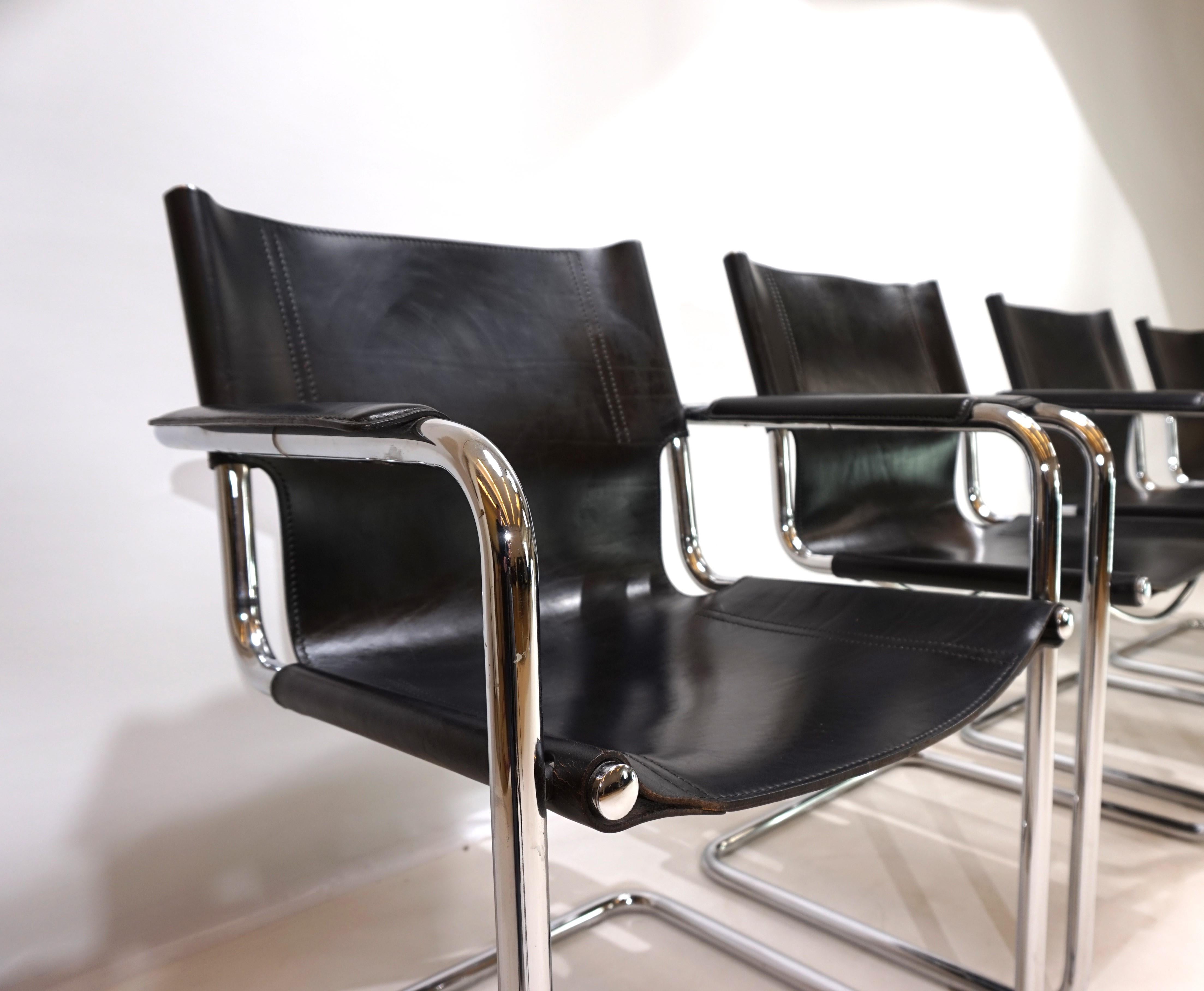 Set of 4 Matteo Grassi MG6 dining chairs by Mart Stam 4