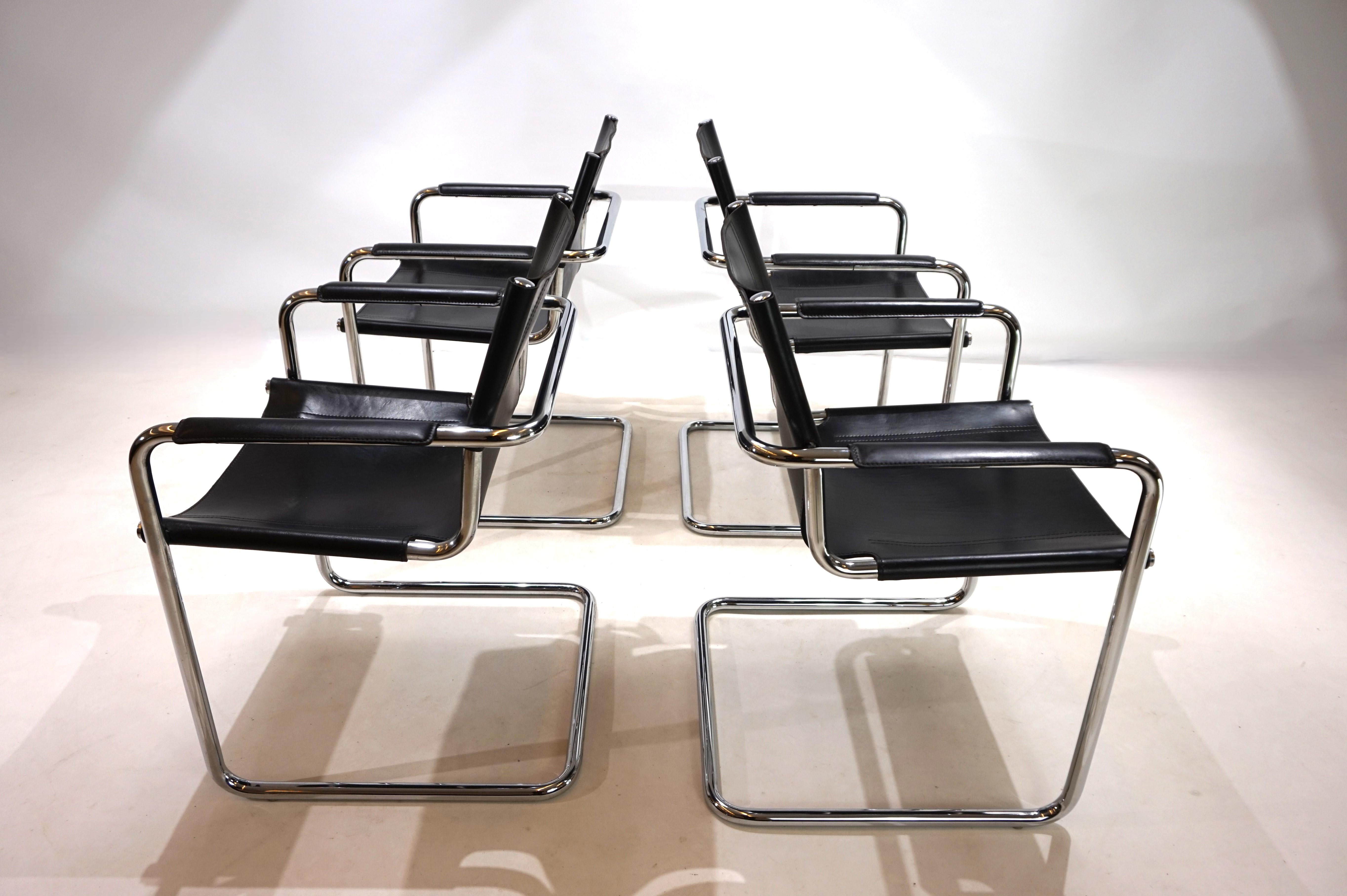 Set of 4 Matteo Grassi MG6 dining chairs by Mart Stam 6