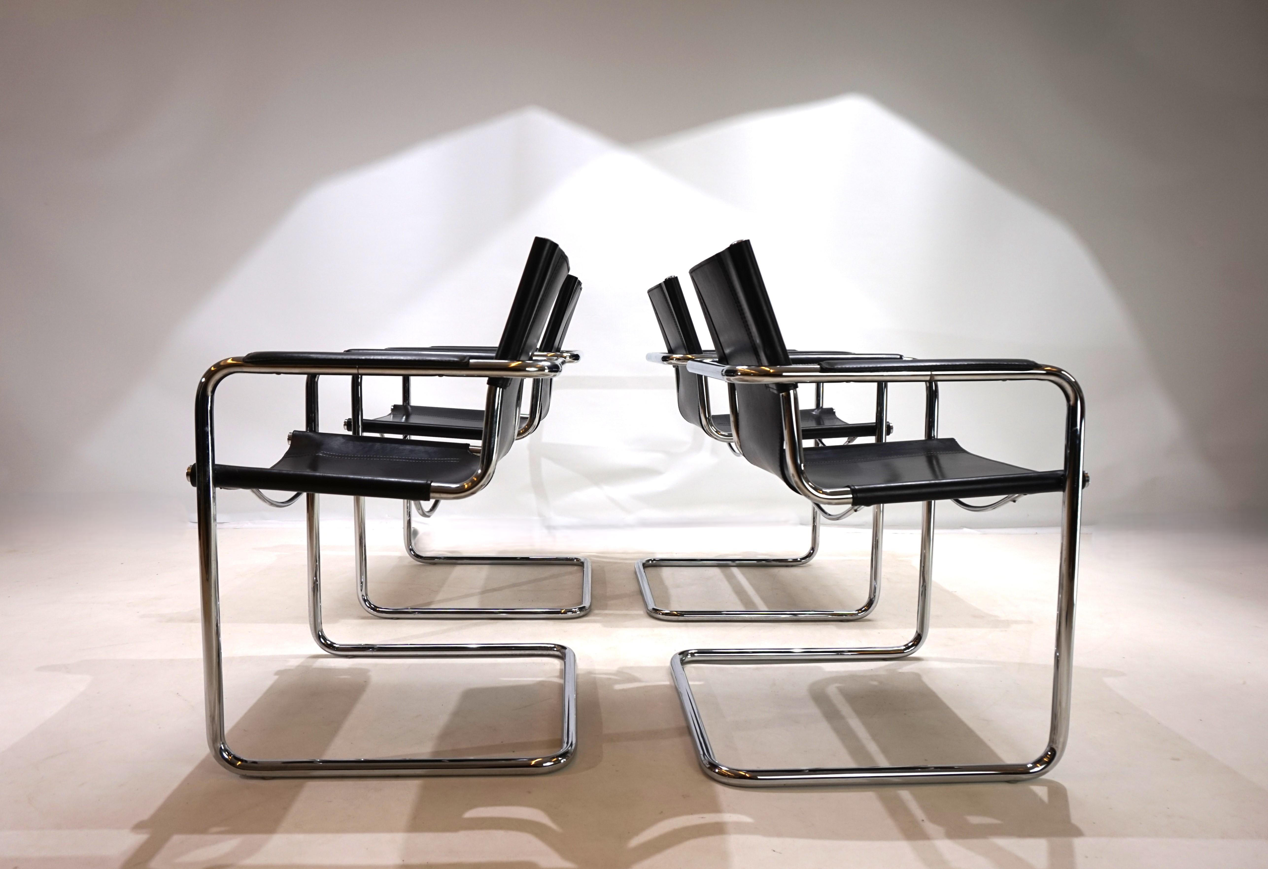 Early 20th Century Set of 4 Matteo Grassi MG6 dining chairs by Mart Stam
