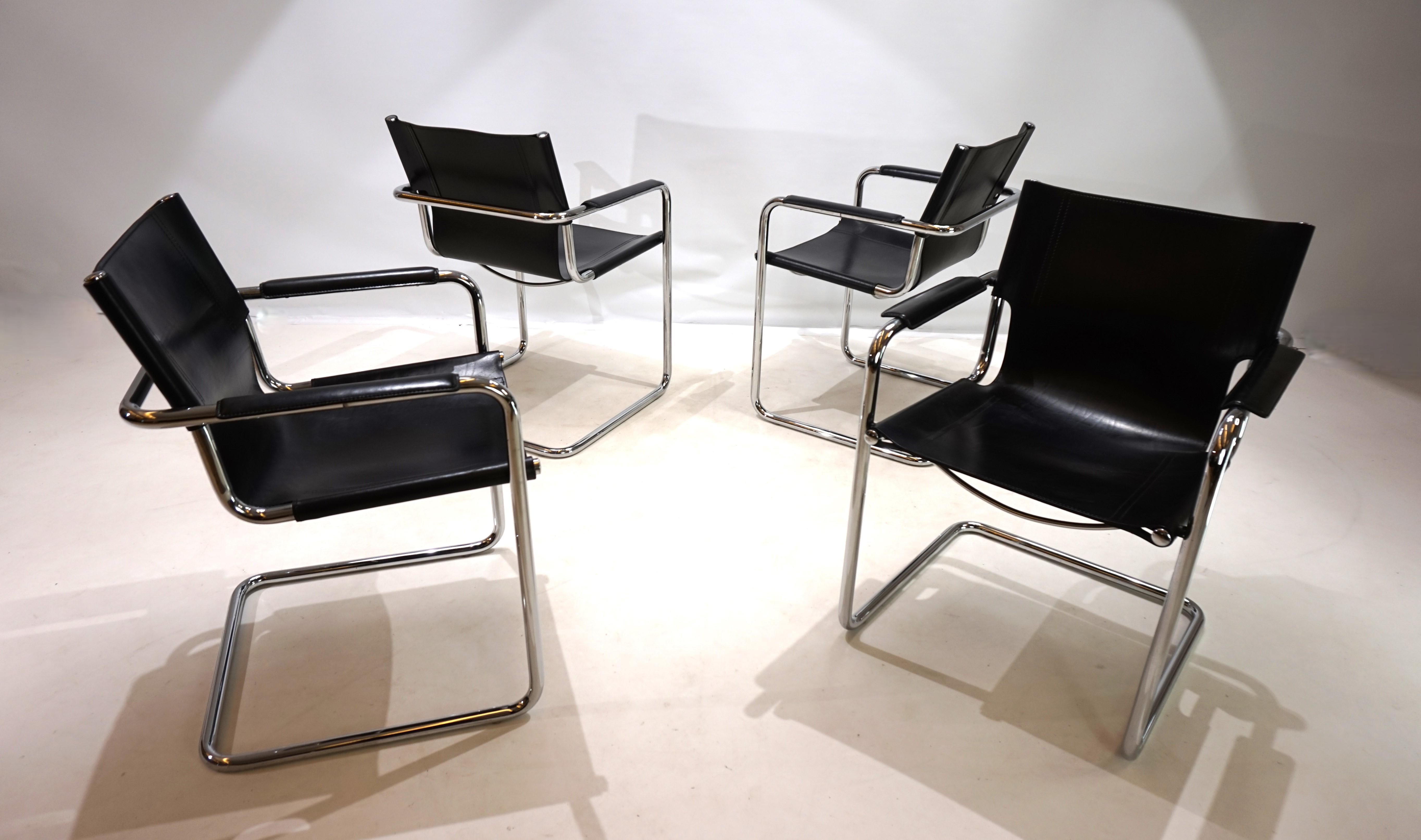 Set of 4 Matteo Grassi MG6 dining chairs by Mart Stam 1