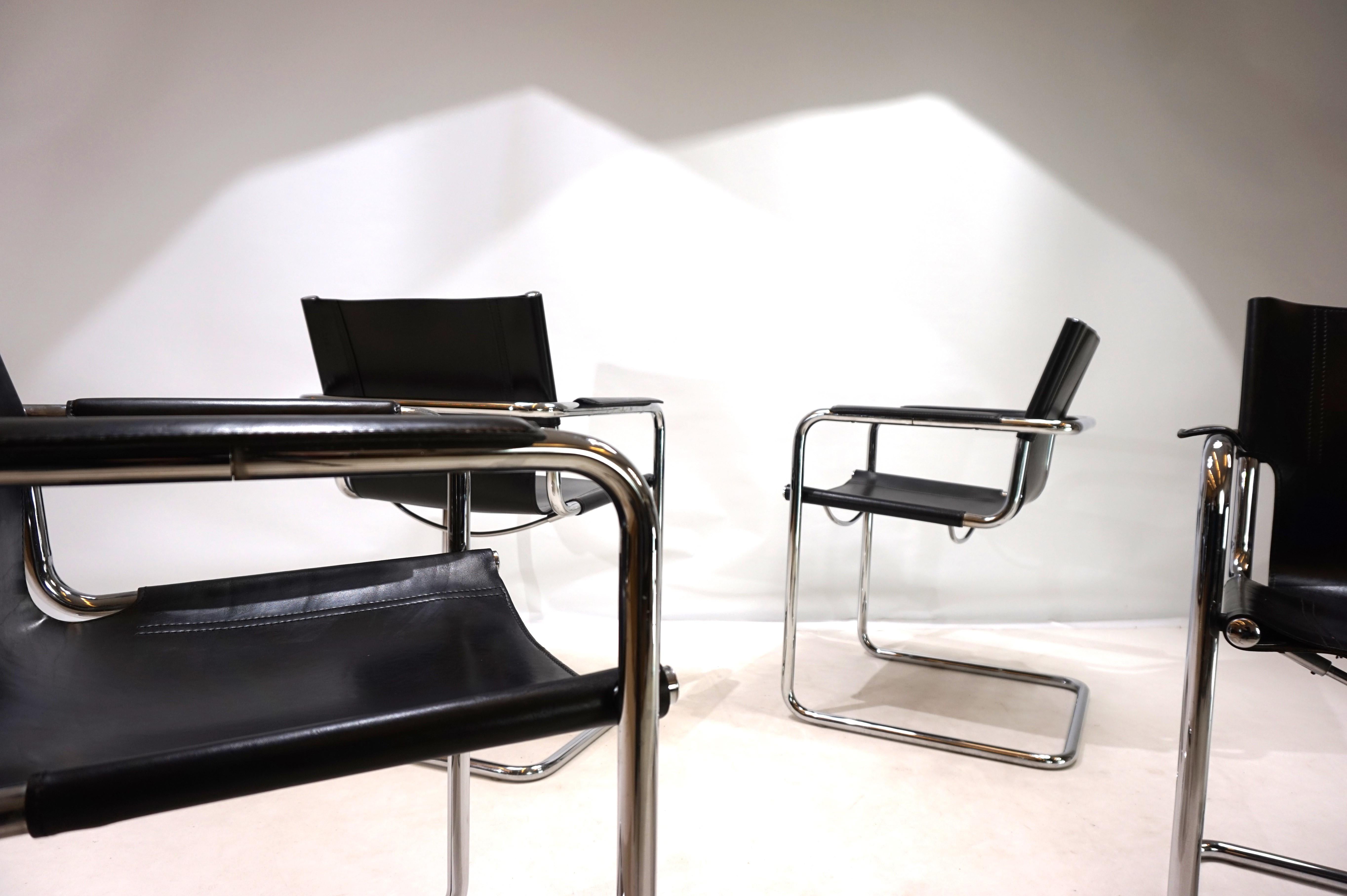 Set of 4 Matteo Grassi MG6 dining chairs by Mart Stam 2