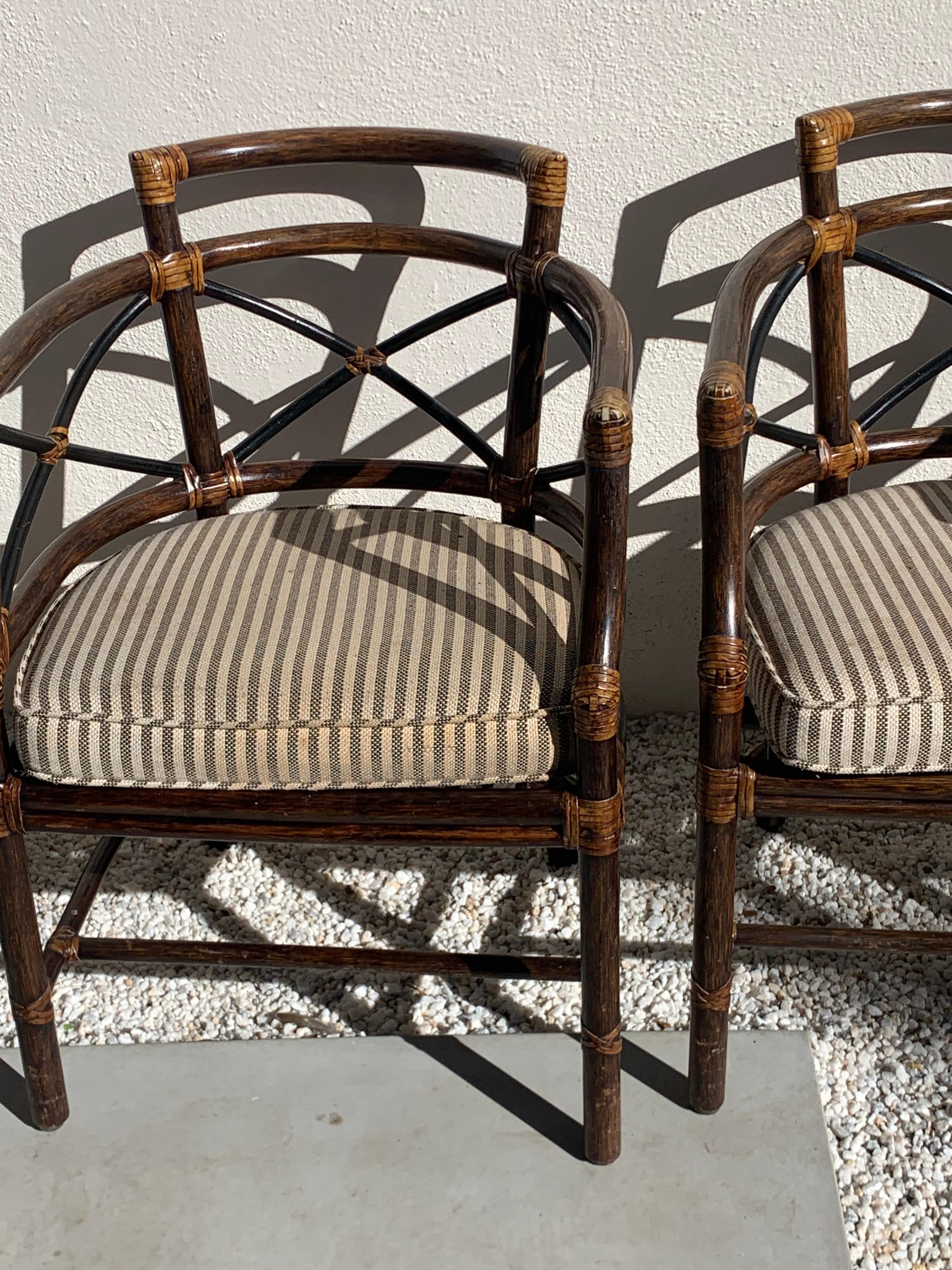 Set of 4 McGuire Rattan Chairs, 1960s 3