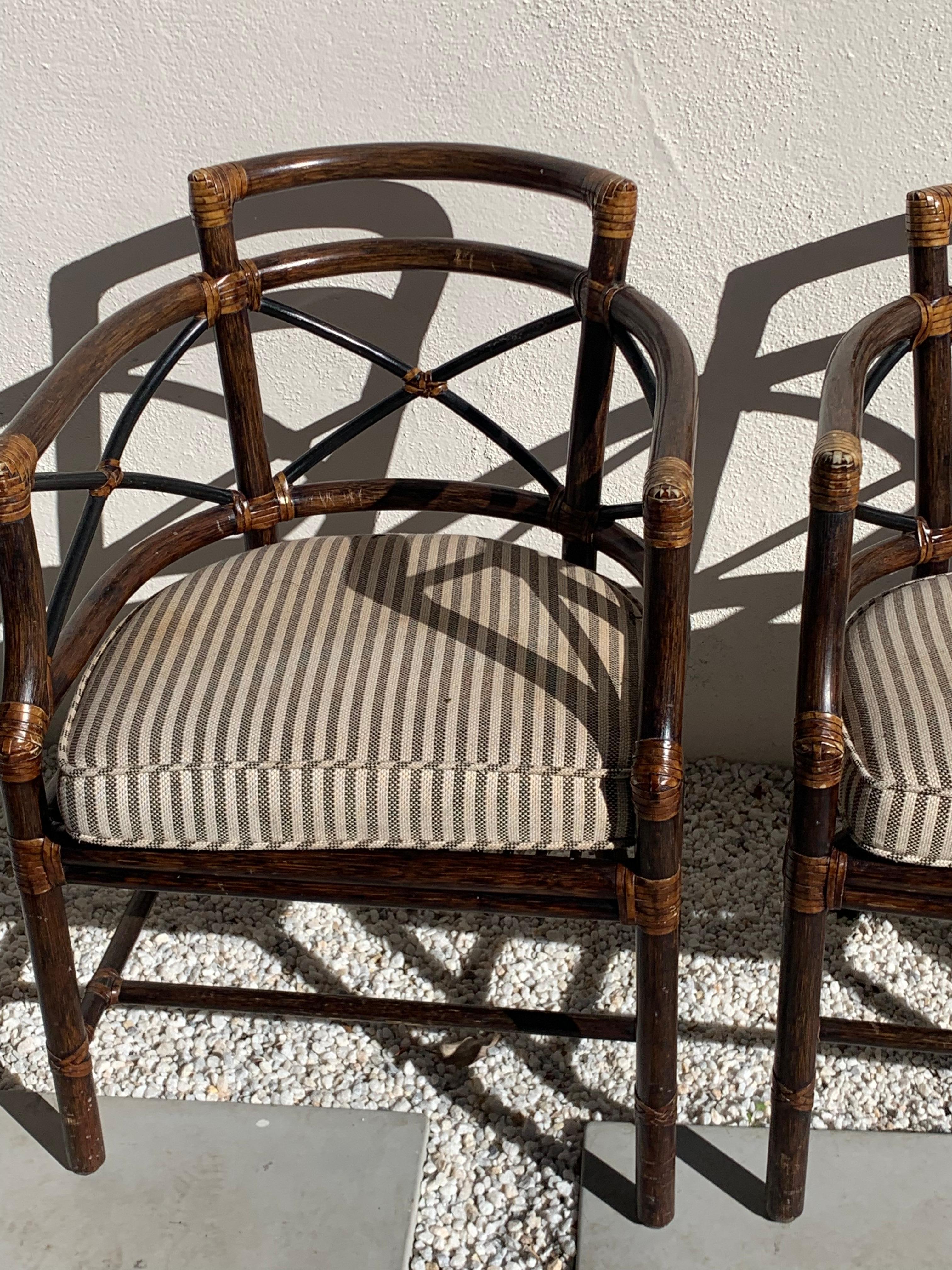 Set of 4 McGuire Rattan Chairs, 1960s 4
