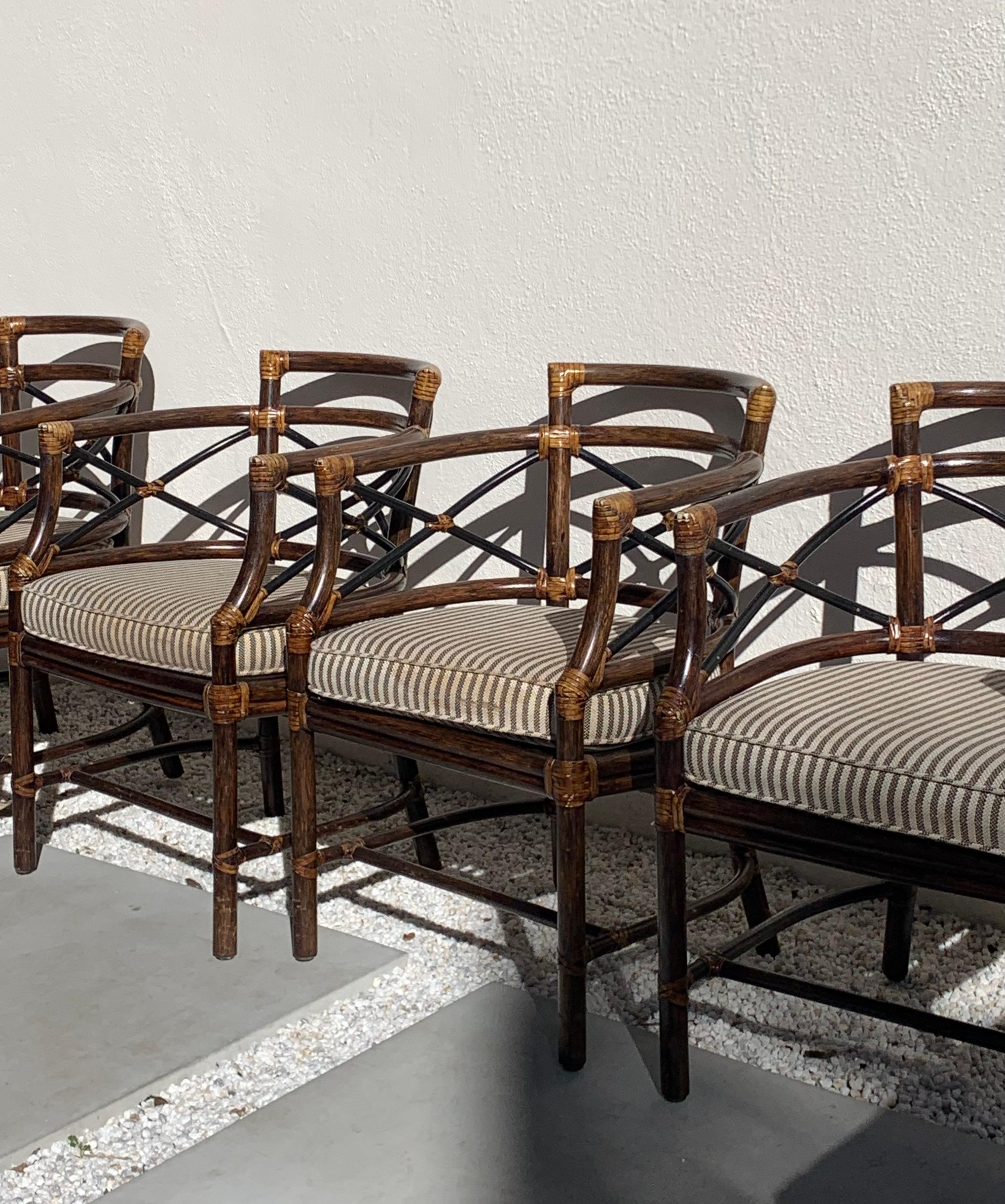 Set of 4 McGuire Rattan Chairs, 1960s 6