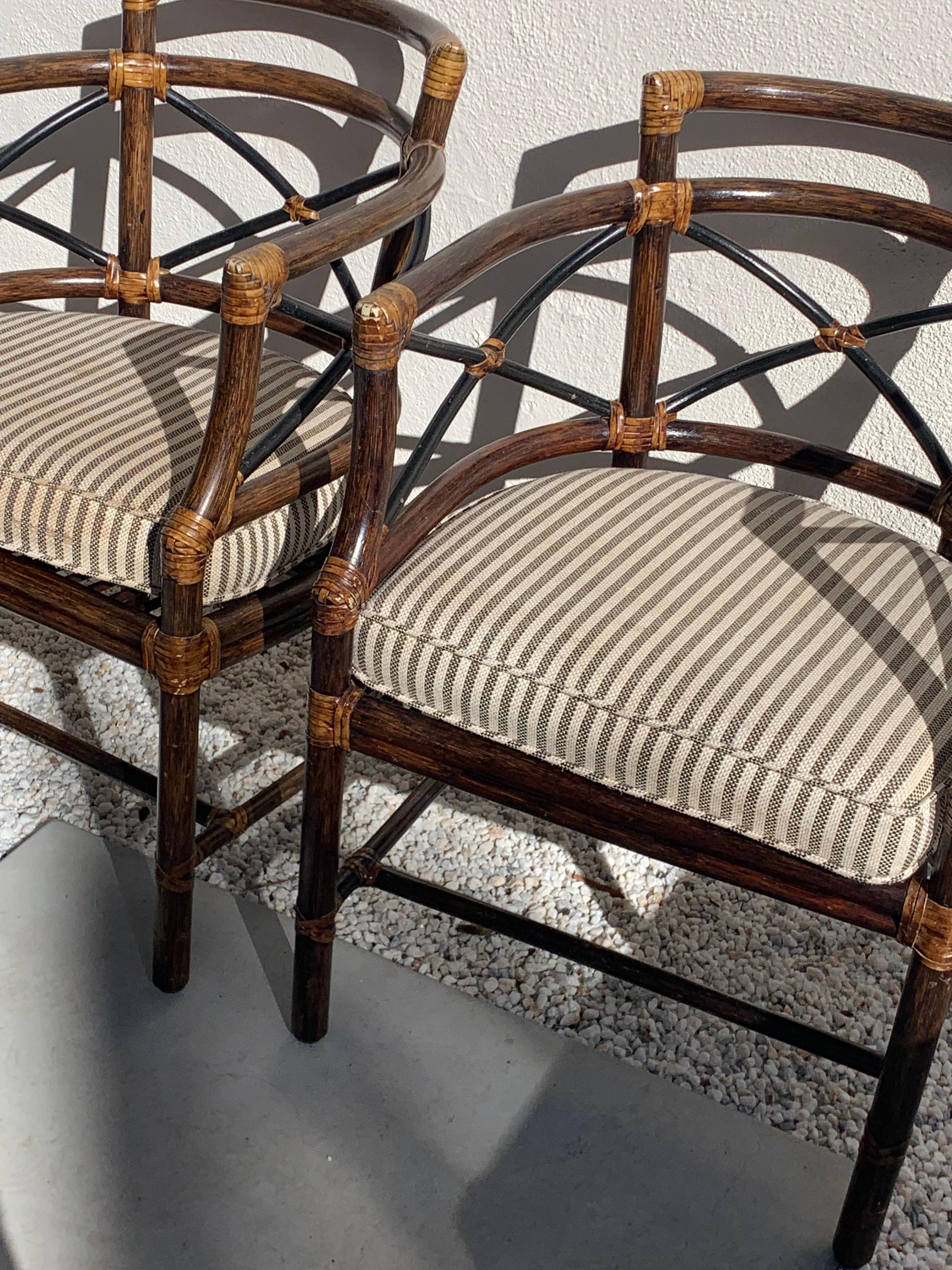 Set of 4 McGuire Rattan Chairs, 1960s 10