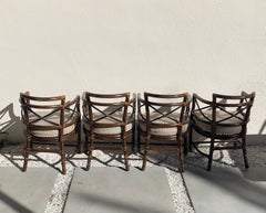 Set of 4 McGuire Rattan Chairs, 1960s