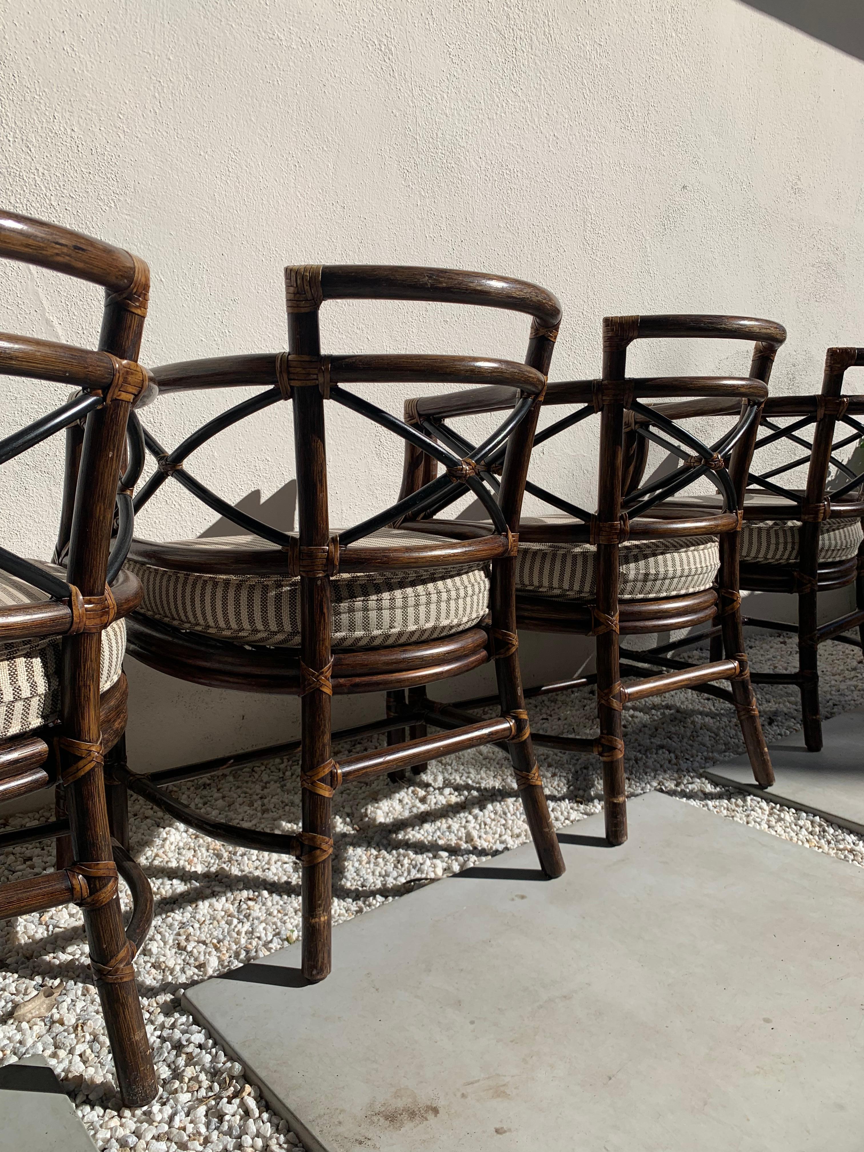 Set of 4 McGuire Rattan Chairs, 1960s In Good Condition In View Park, CA