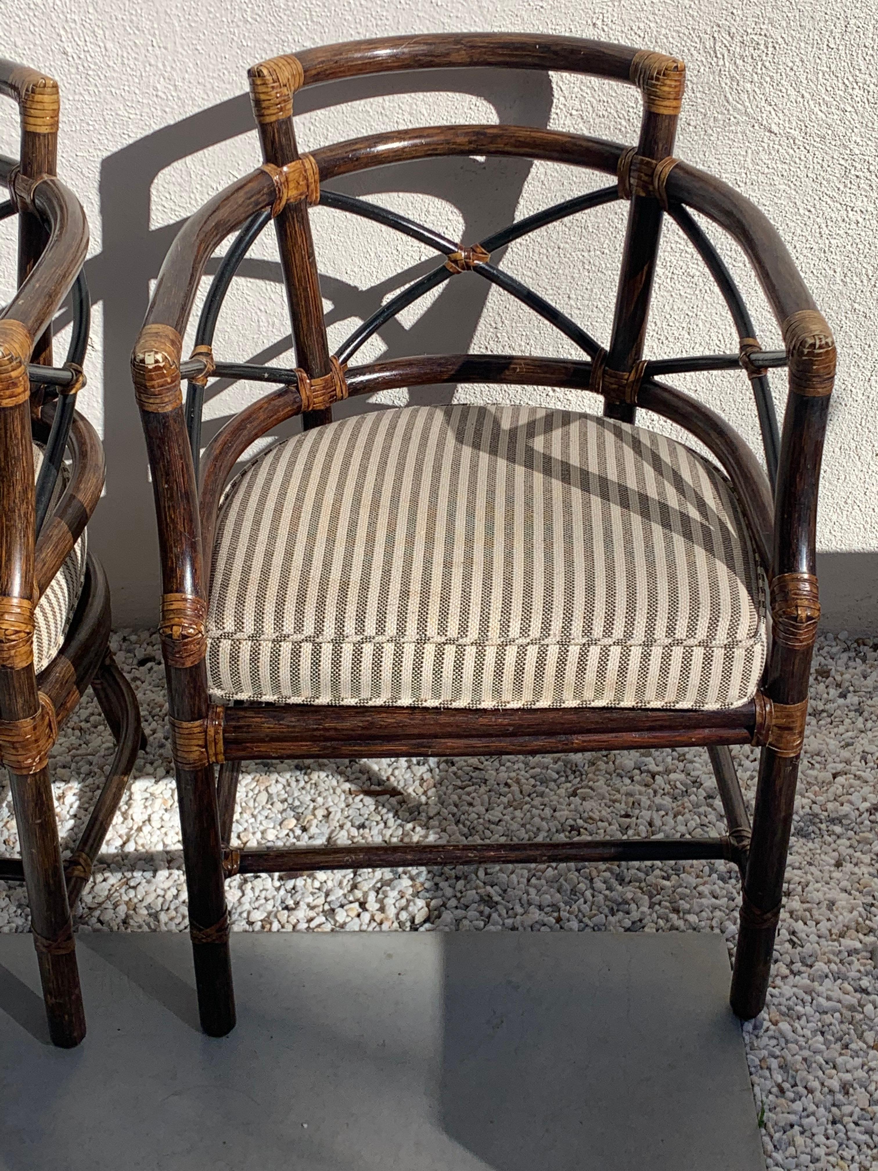 Set of 4 McGuire Rattan Chairs, 1960s 1