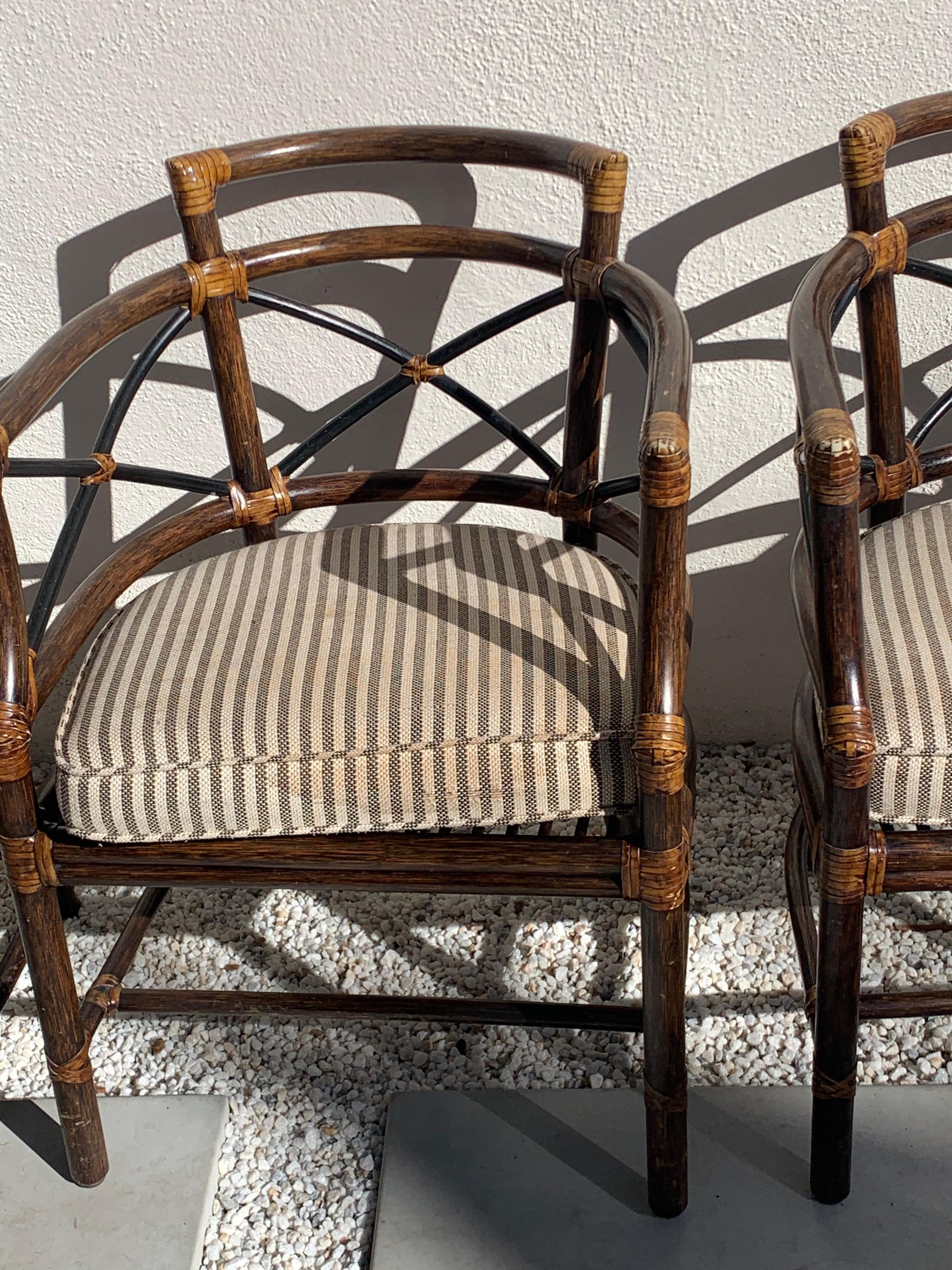 Set of 4 McGuire Rattan Chairs, 1960s 2