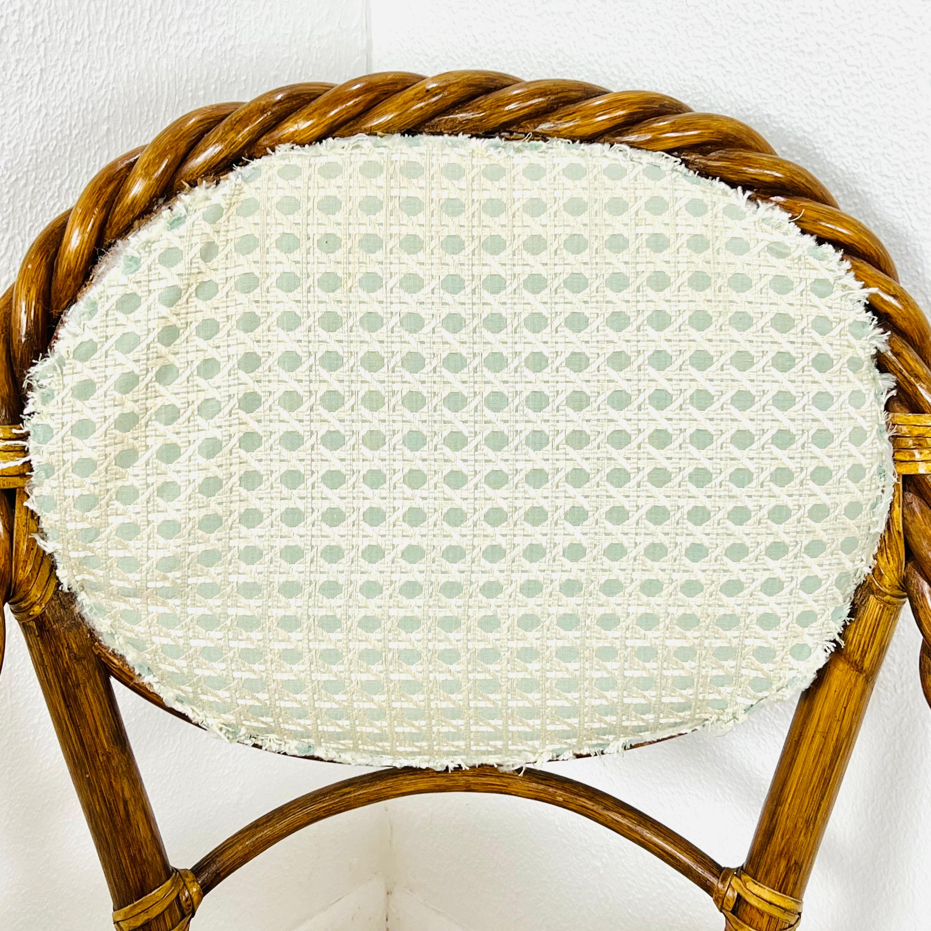 Set di 4 sedie da pranzo in rattan ritorto McGuire in vendita 7