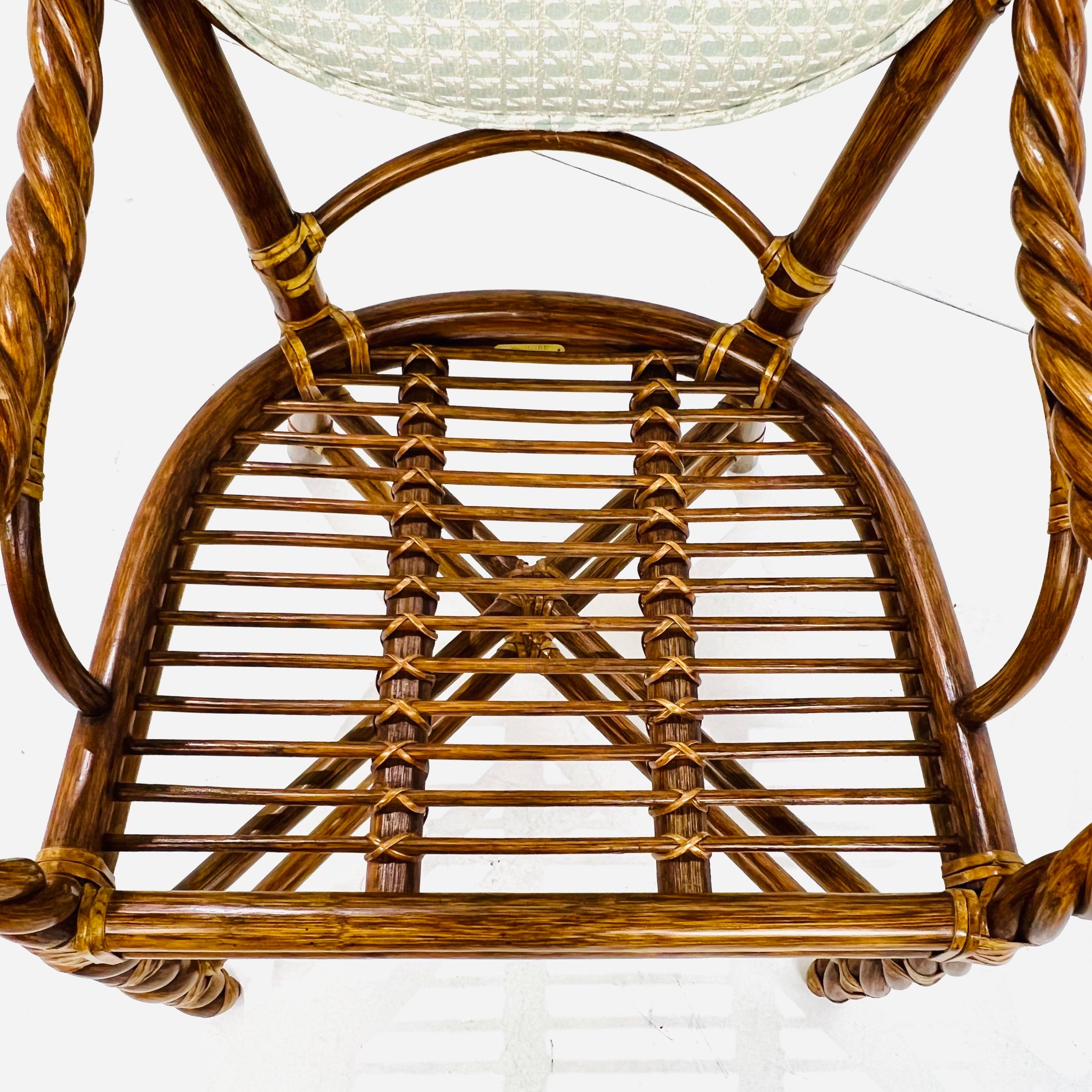 Set di 4 sedie da pranzo in rattan ritorto McGuire in vendita 9