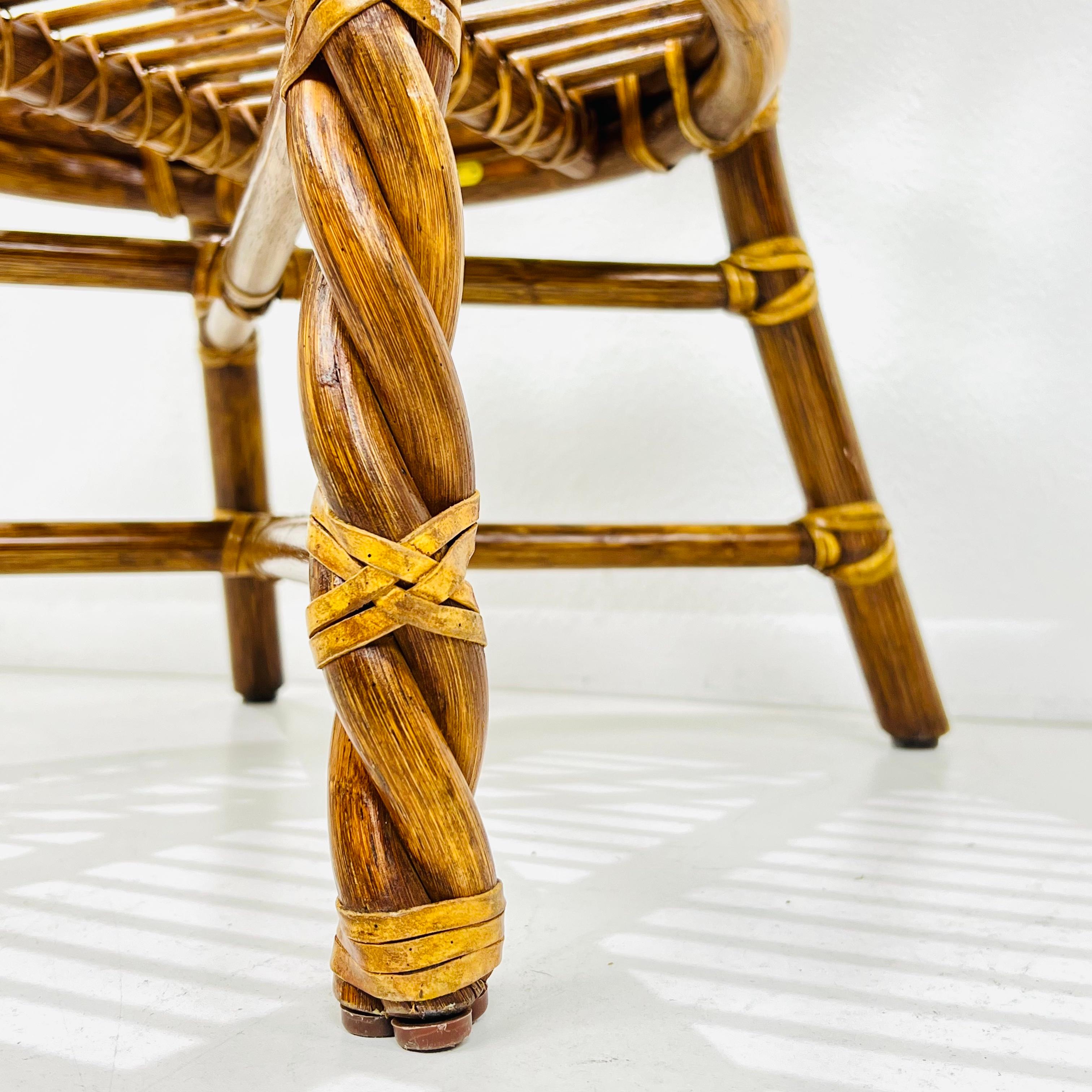 Set di 4 sedie da pranzo in rattan ritorto McGuire in vendita 11