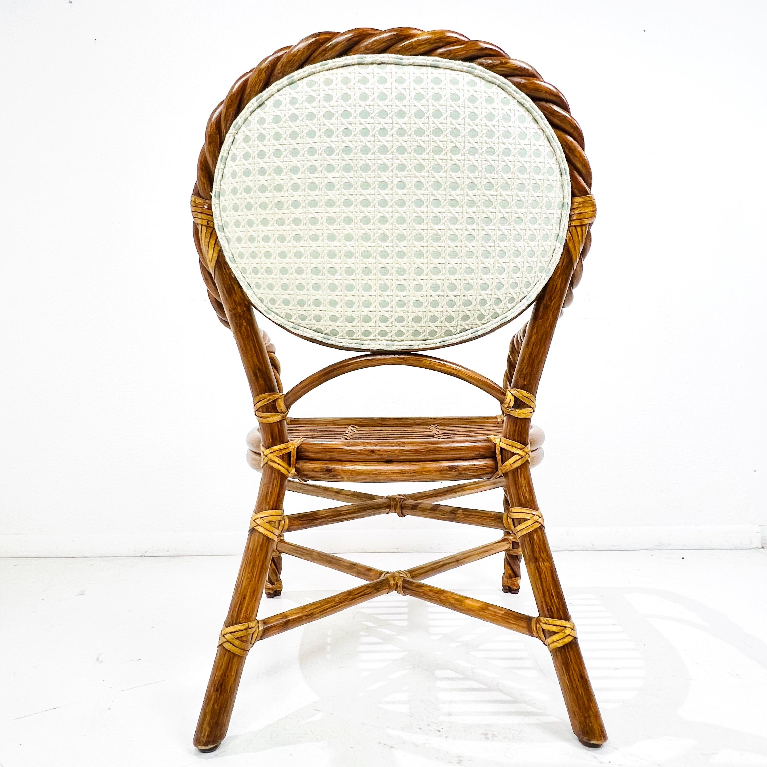 Set di 4 sedie da pranzo in rattan ritorto McGuire in vendita 1