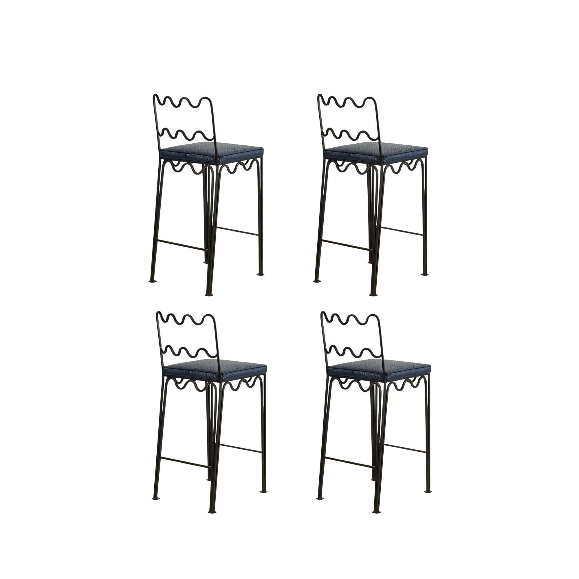 Juego de 4 taburetes de barra "Méandre" de Design Frères en COL en venta