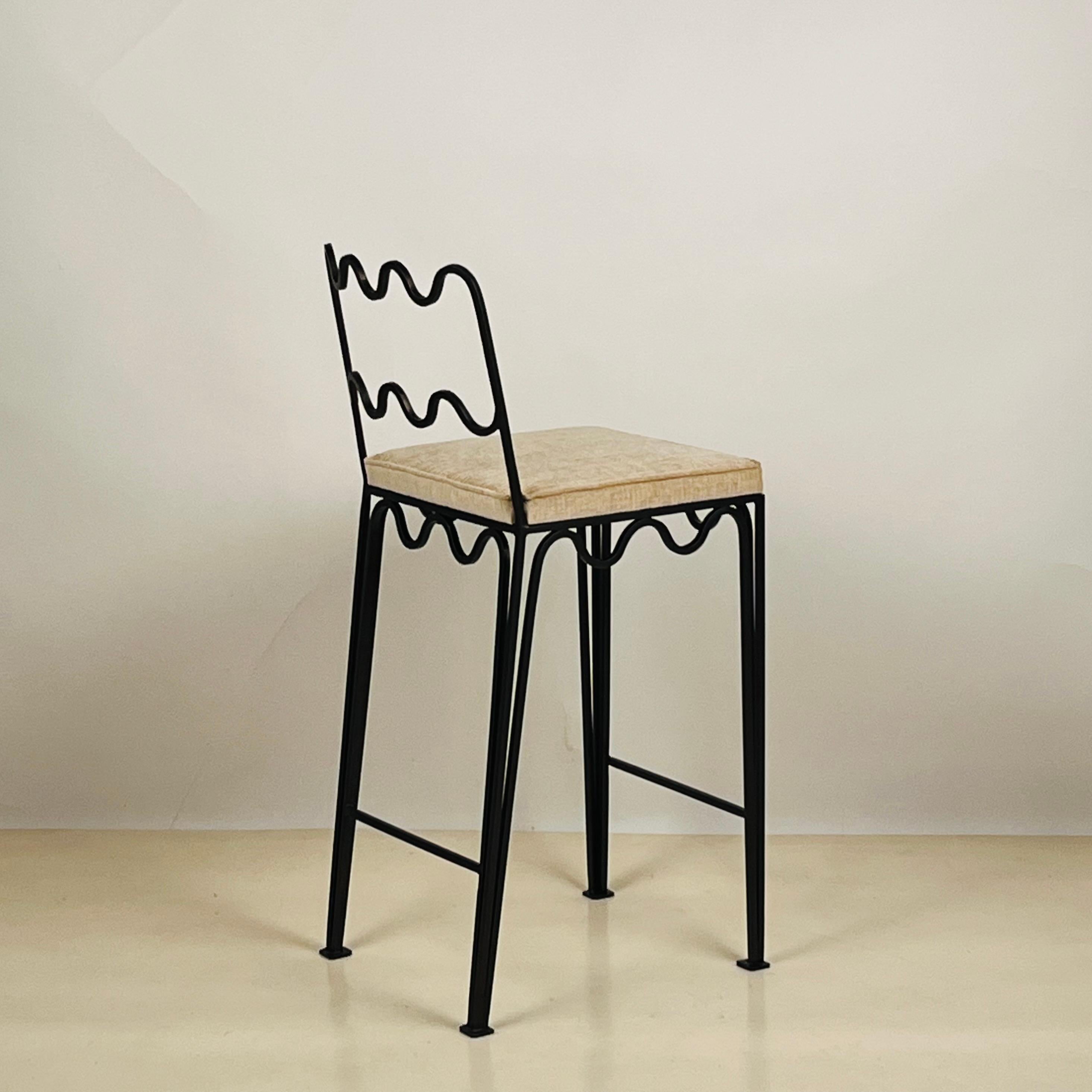 Powder-Coated Set of 4 'Méandre' Counter Stools by Design Frères, in COM For Sale