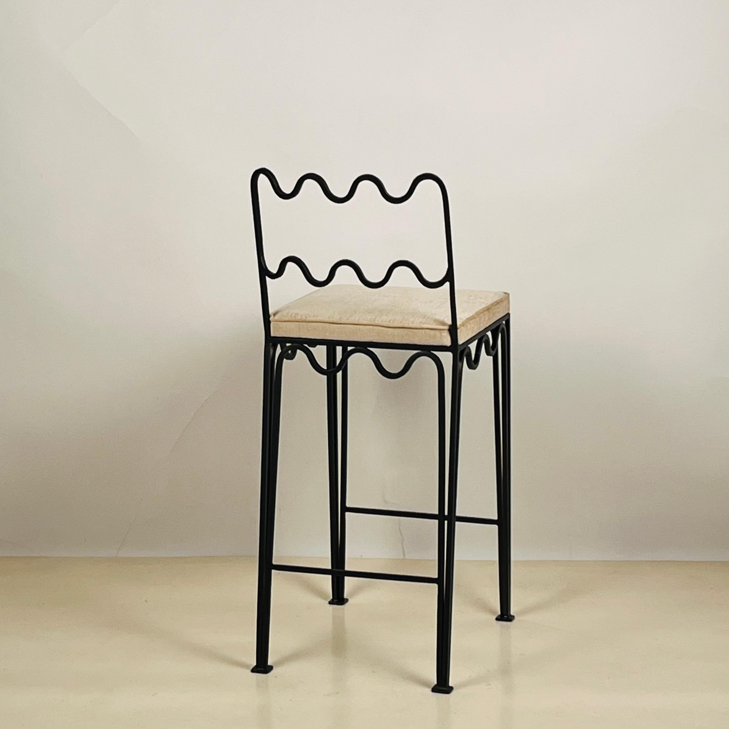 Set of 4 'Méandre' Counter Stools by Design Frères, in COM In New Condition For Sale In Los Angeles, CA