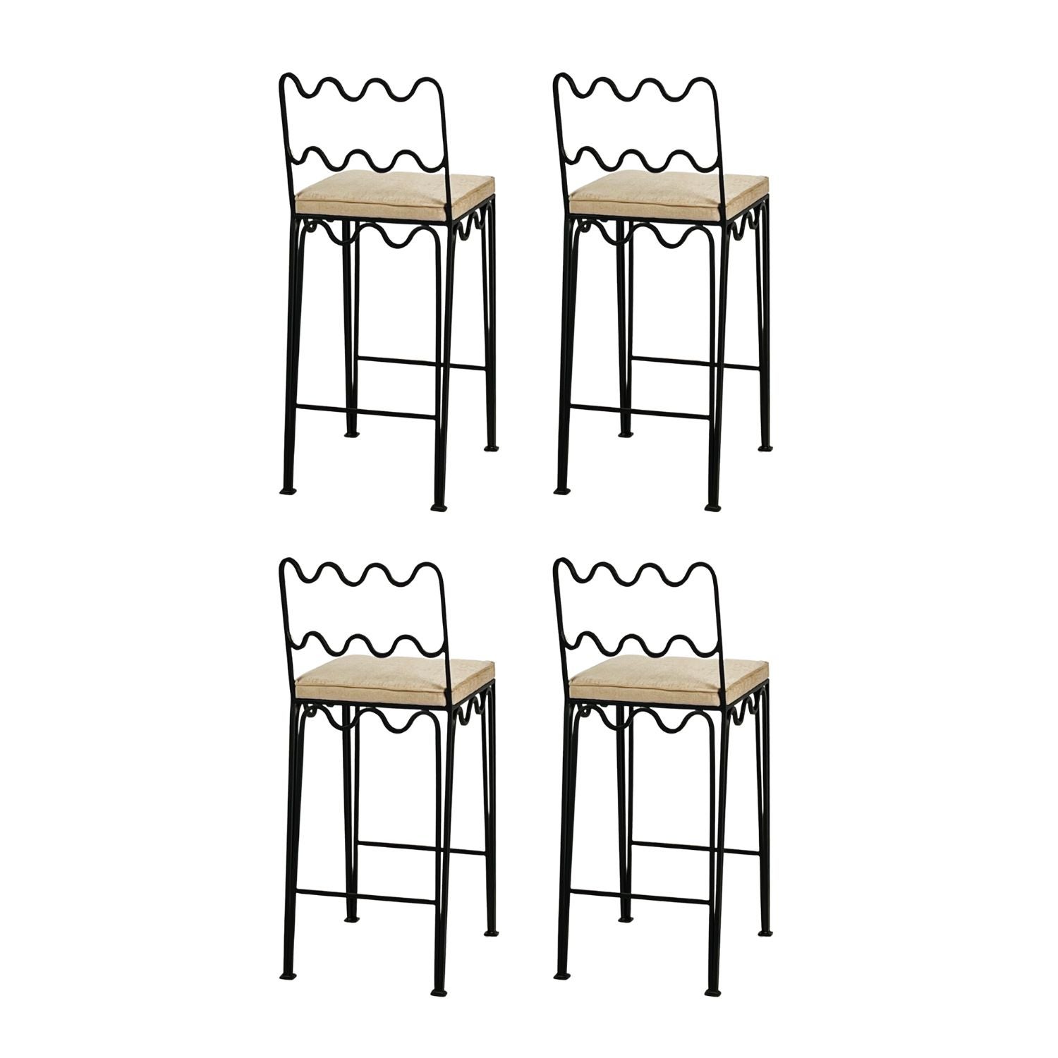 Set of 4 'Méandre' Counter Stools by Design Frères, in COM For Sale