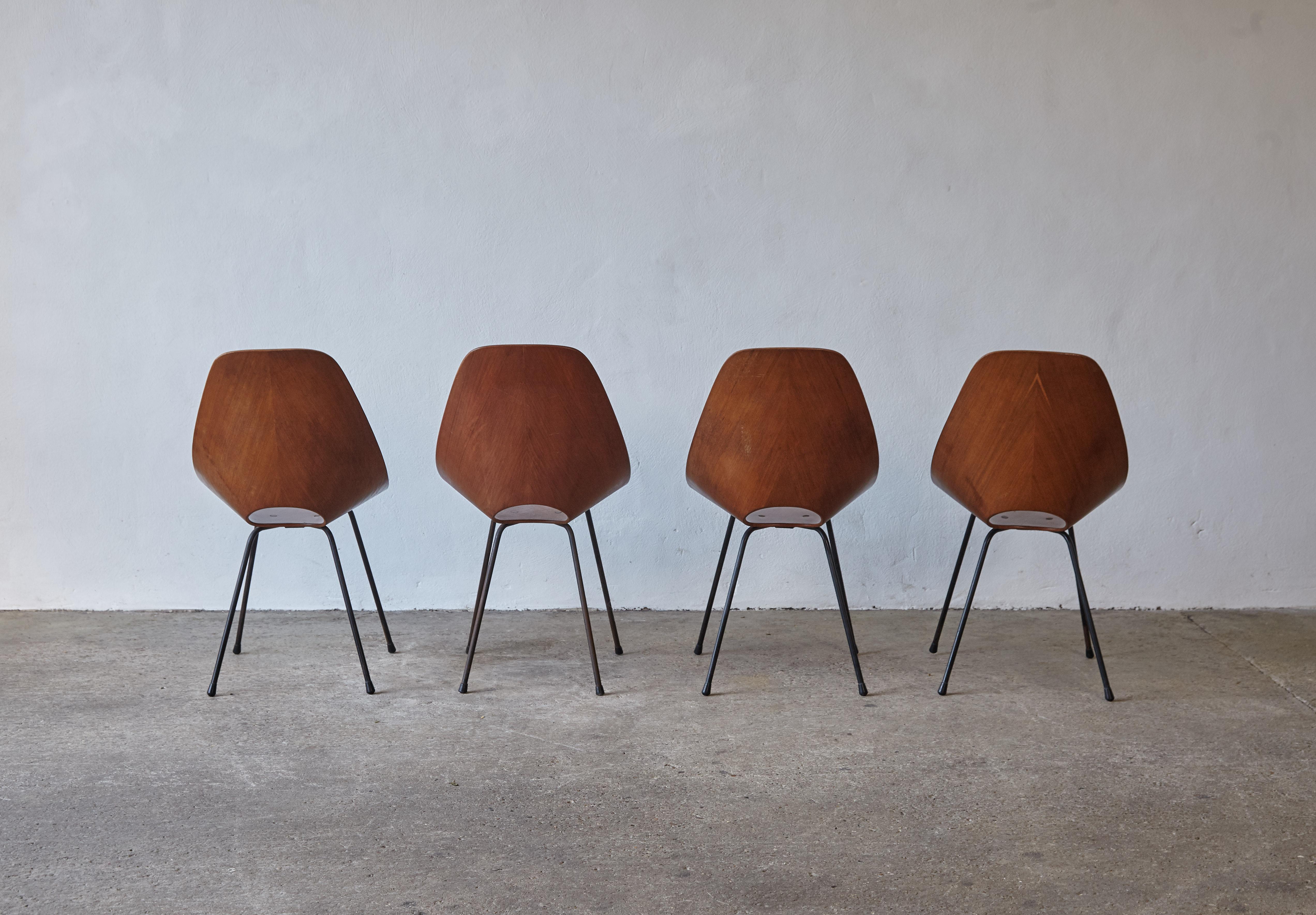 Italian Set of 4 Medea Chairs by Vittorio Nobili, Fratelli Tagliabue, Italy, 1950s For Sale
