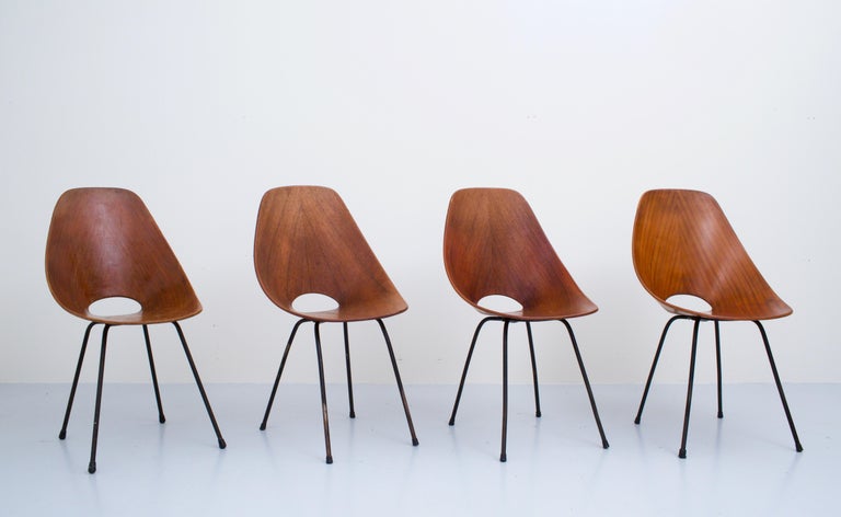 Medea Chair Set of 4 Medea Dining Chairs by Vitorio Nobili for Fratelli Tagliabue ...