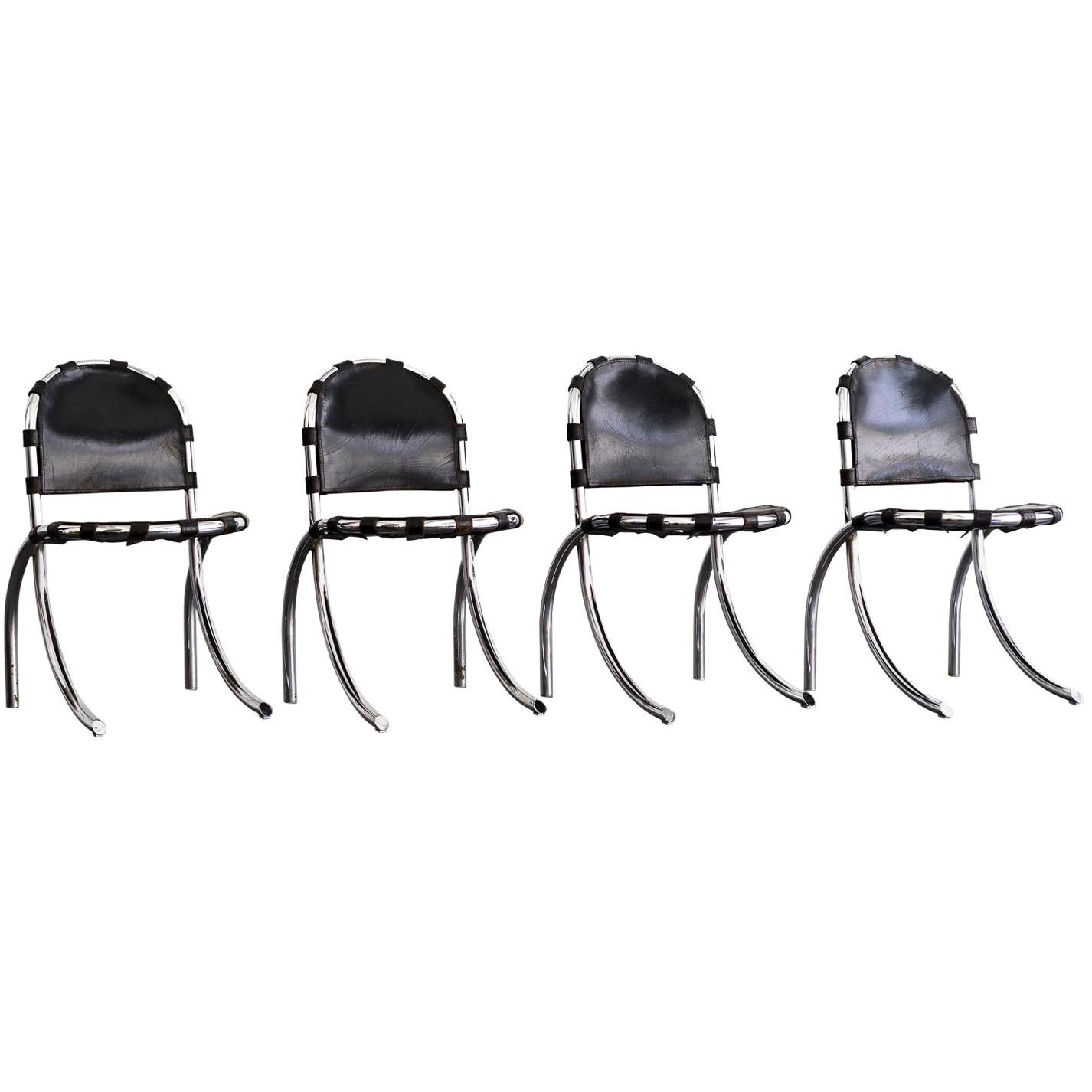 Set of 4 "Medusa" Chairs by Studio Tetrarch for Alberto Bazzani, 1969 For Sale