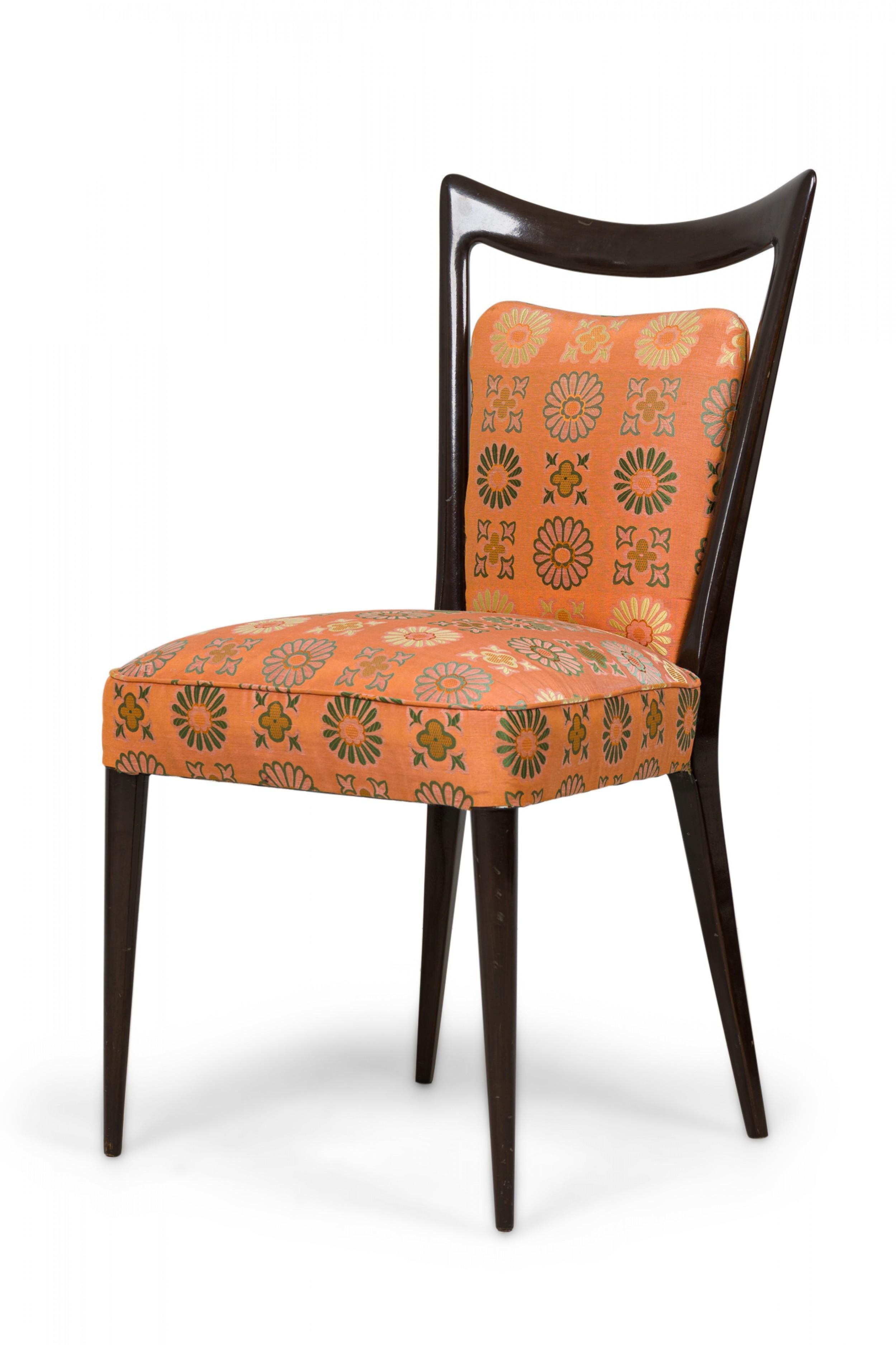 Set of 4 Melchiorre Bega Italian Floral Upholstered Dining Side Chairs In Good Condition In New York, NY