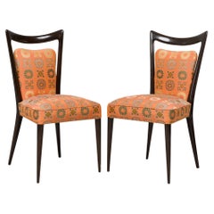 Set of 4 Melchiorre Bega Italian Floral Upholstered Dining Side Chairs