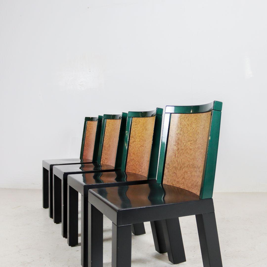 Set of 4 Memphis Donau Dining Chairs by Ettore Sottsass for Leitner, 1980s 11