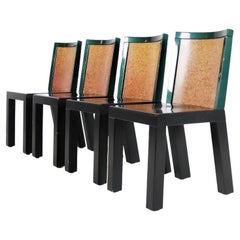 Set of 4 Memphis Donau Dining Chairs by Ettore Sottsass for Leitner, 1980s