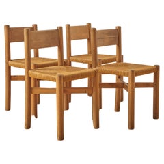 Set of 4 Meribel Dining Chairs by Charlotte Perriand Circa 1950s