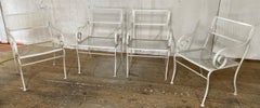 Juego de 4 sillones de jardín de malla metálica para comer o tumbarse