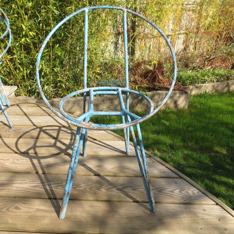 Set of 4 Metal Garden Chairs from the 1950s For Sale at 1stdibs
