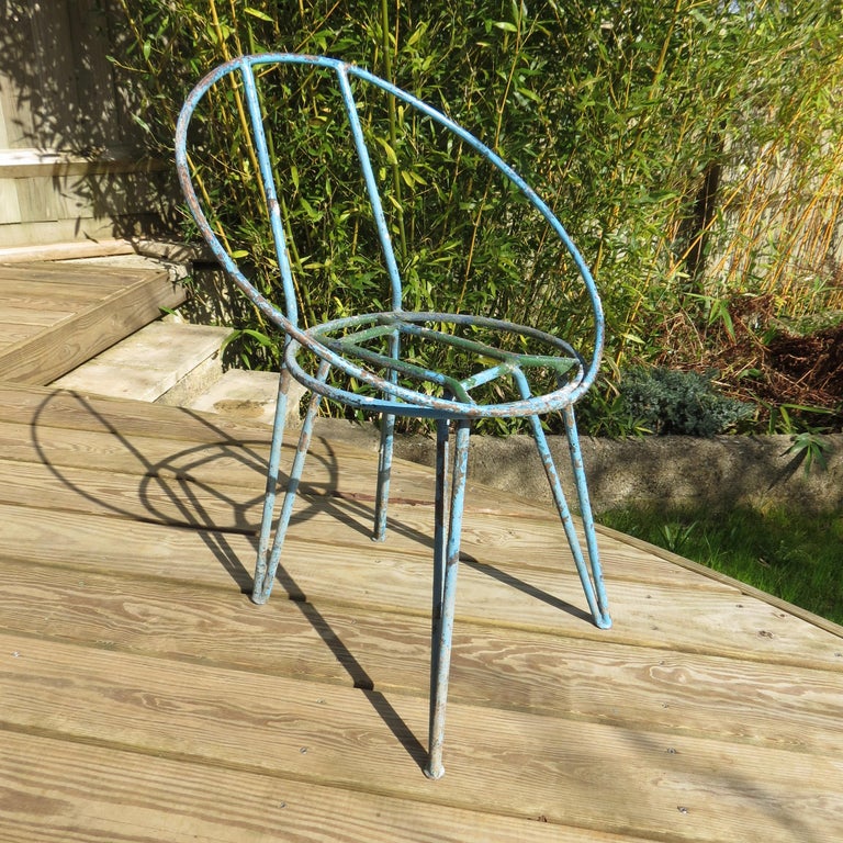 Set of 4 Metal Garden Chairs from the 1950s For Sale at 1stdibs