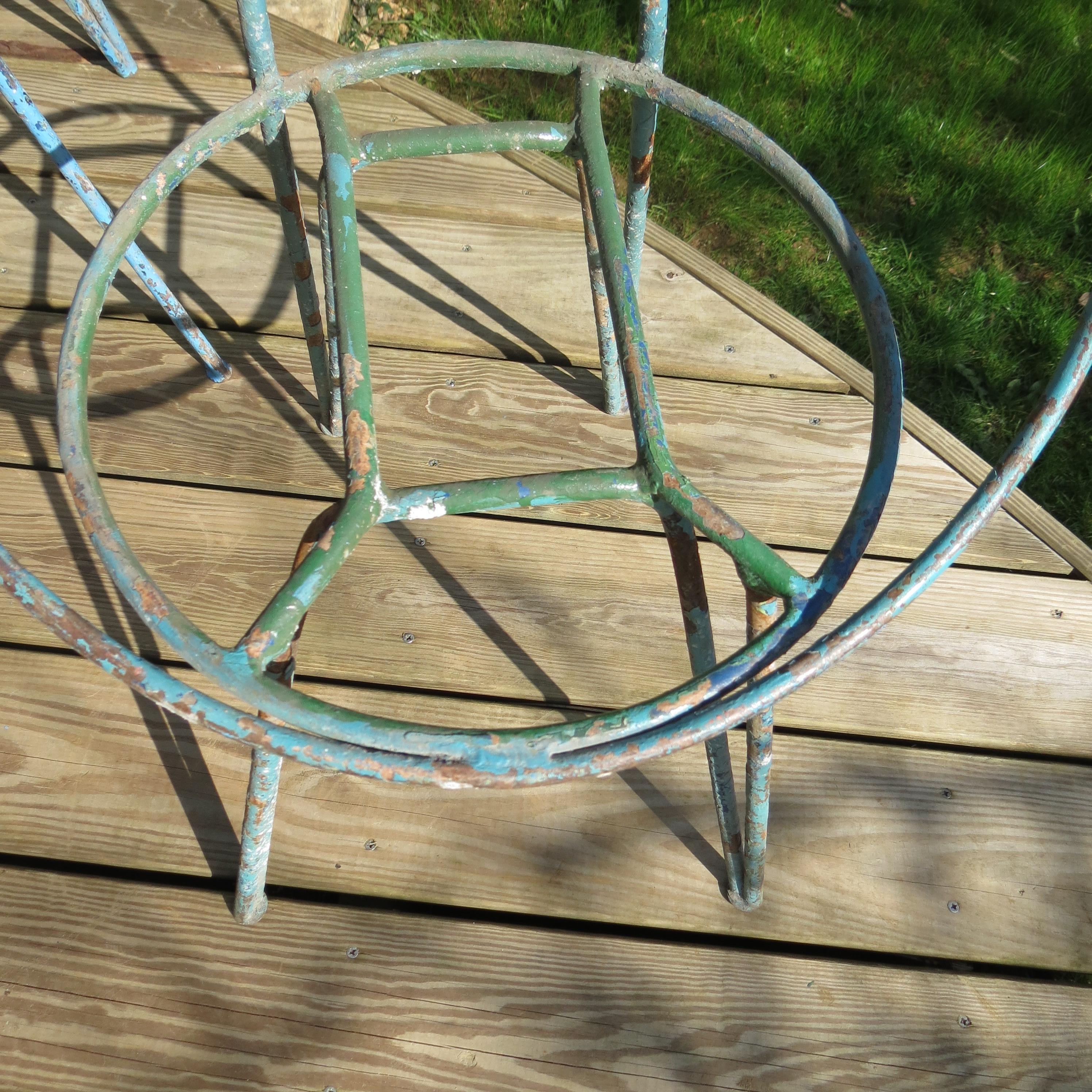 Set of 4 Metal Garden Chairs from the 1950s 1