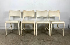 Set of Four Metal Industrial Side Chairs Manufactured by Doehler Metal Furn Co