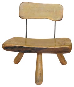 Set of 4 Mexican Organic Modern Wood & Iron Chairs After Sabina