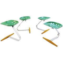 Retro Set of 4 "Mezzadro Tractor" Stools by Achille & Pier Giacomo Castiglioni