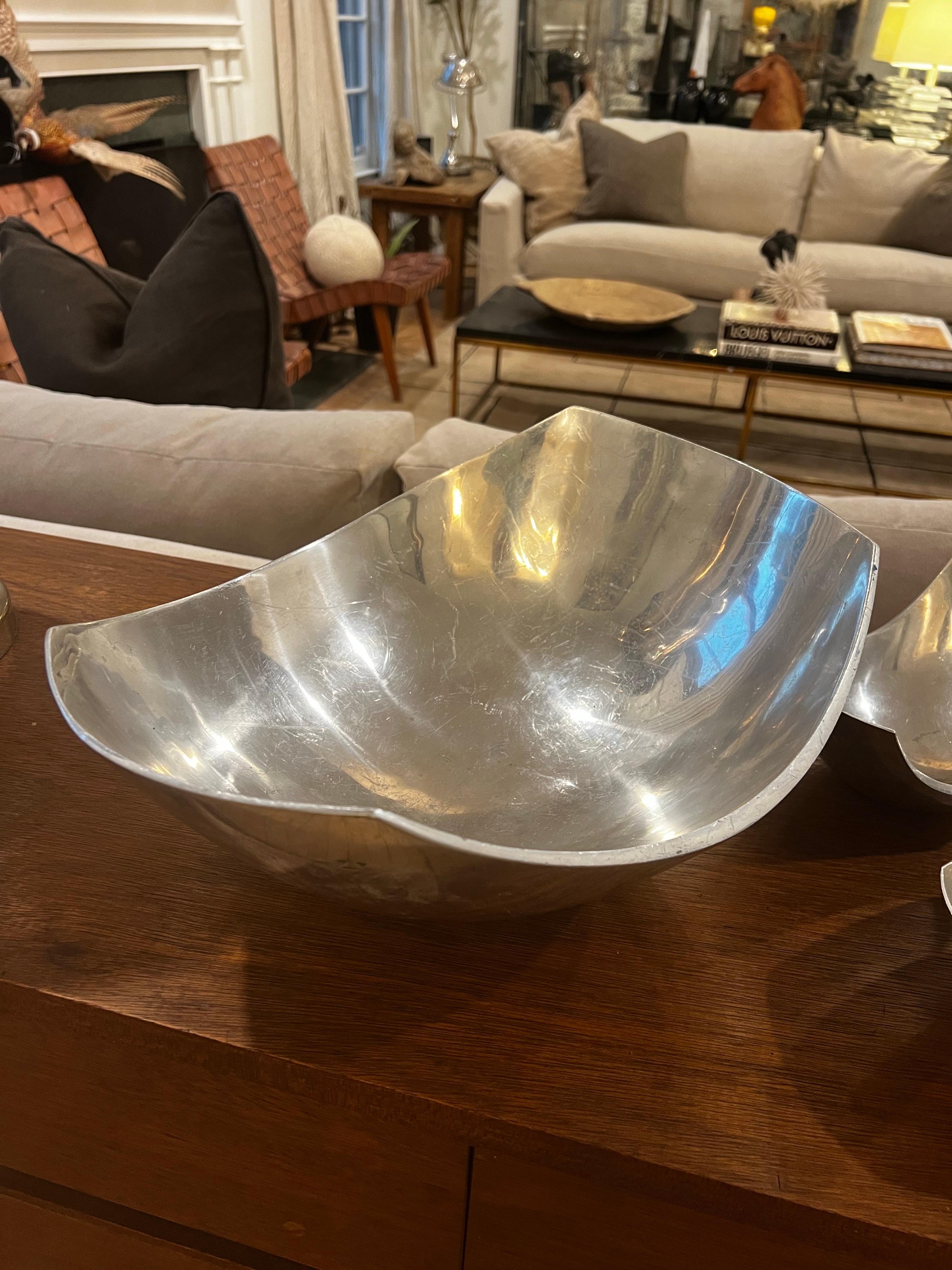 American Set of 4 Michael Lax  for Metaal Sculptural Serving Bowls - Aluminum For Sale