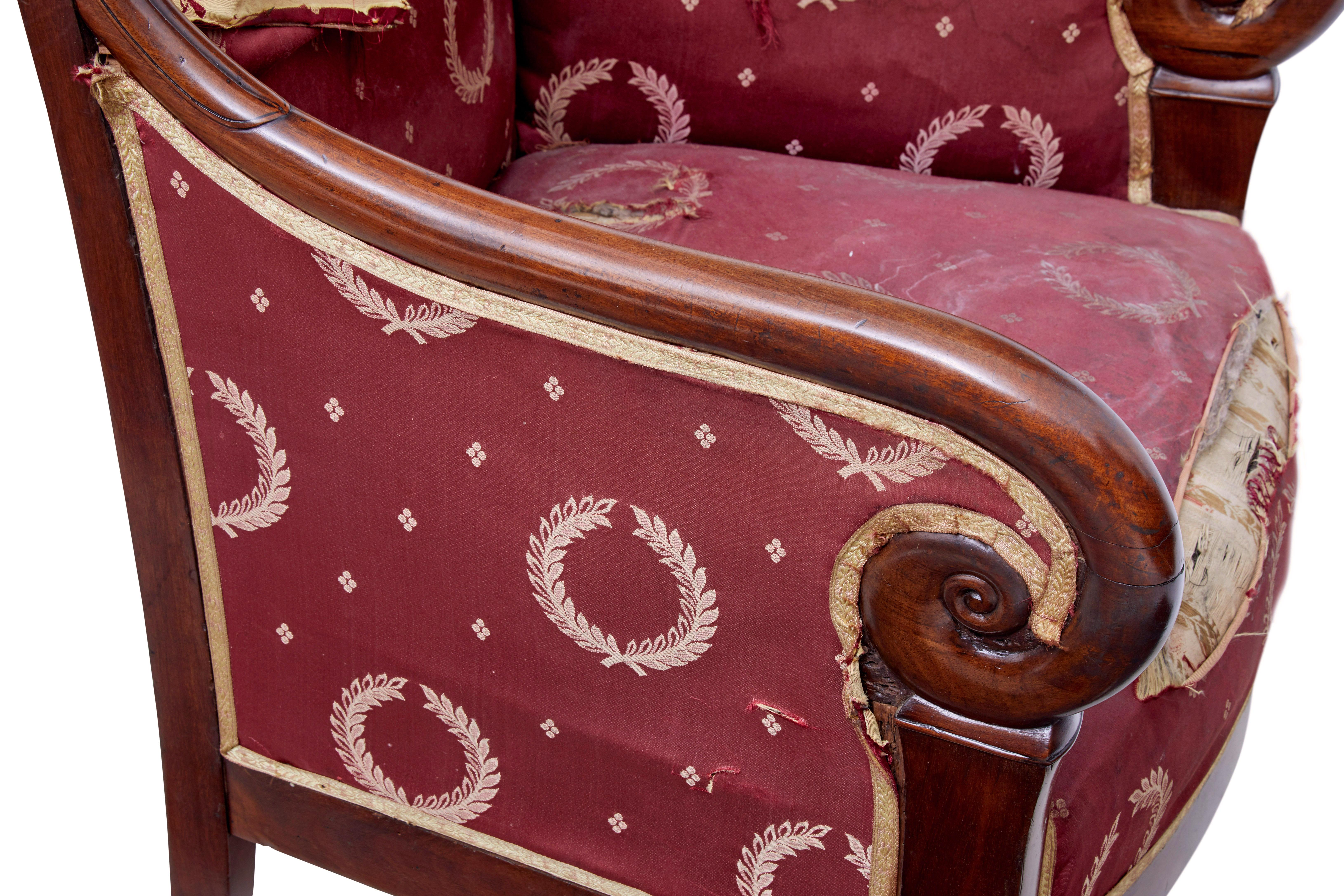 Set of 4 mid 19th century Danish mahogany armchairs For Sale 3